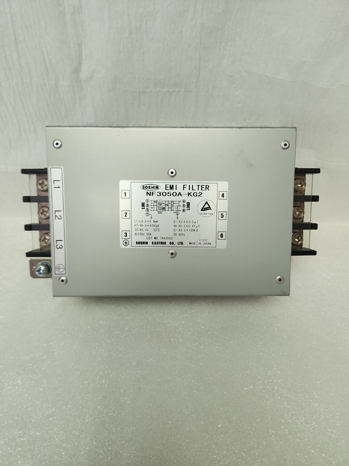 Soshin EMI Filter NF3050A-KG2 250Vac 50A
