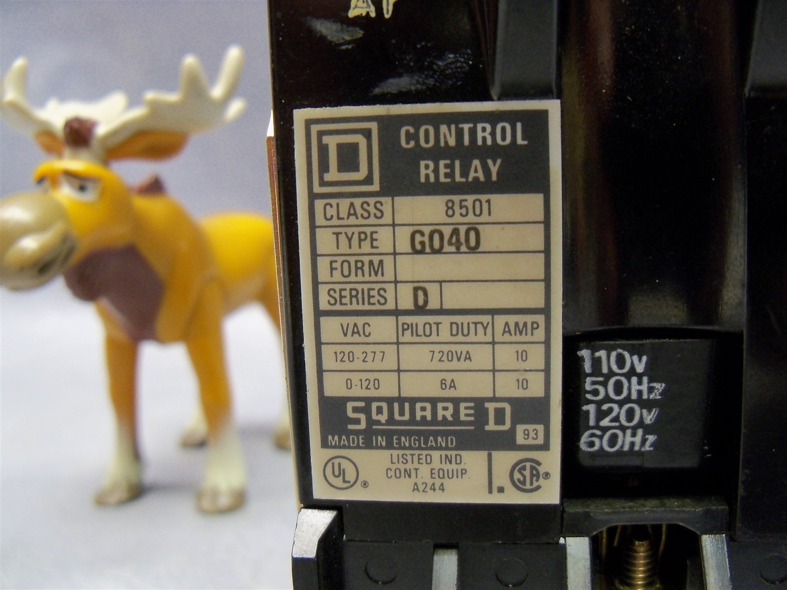 8501 G040 Square D Control Relay 110v / 120v coil 31021-400-60 ms