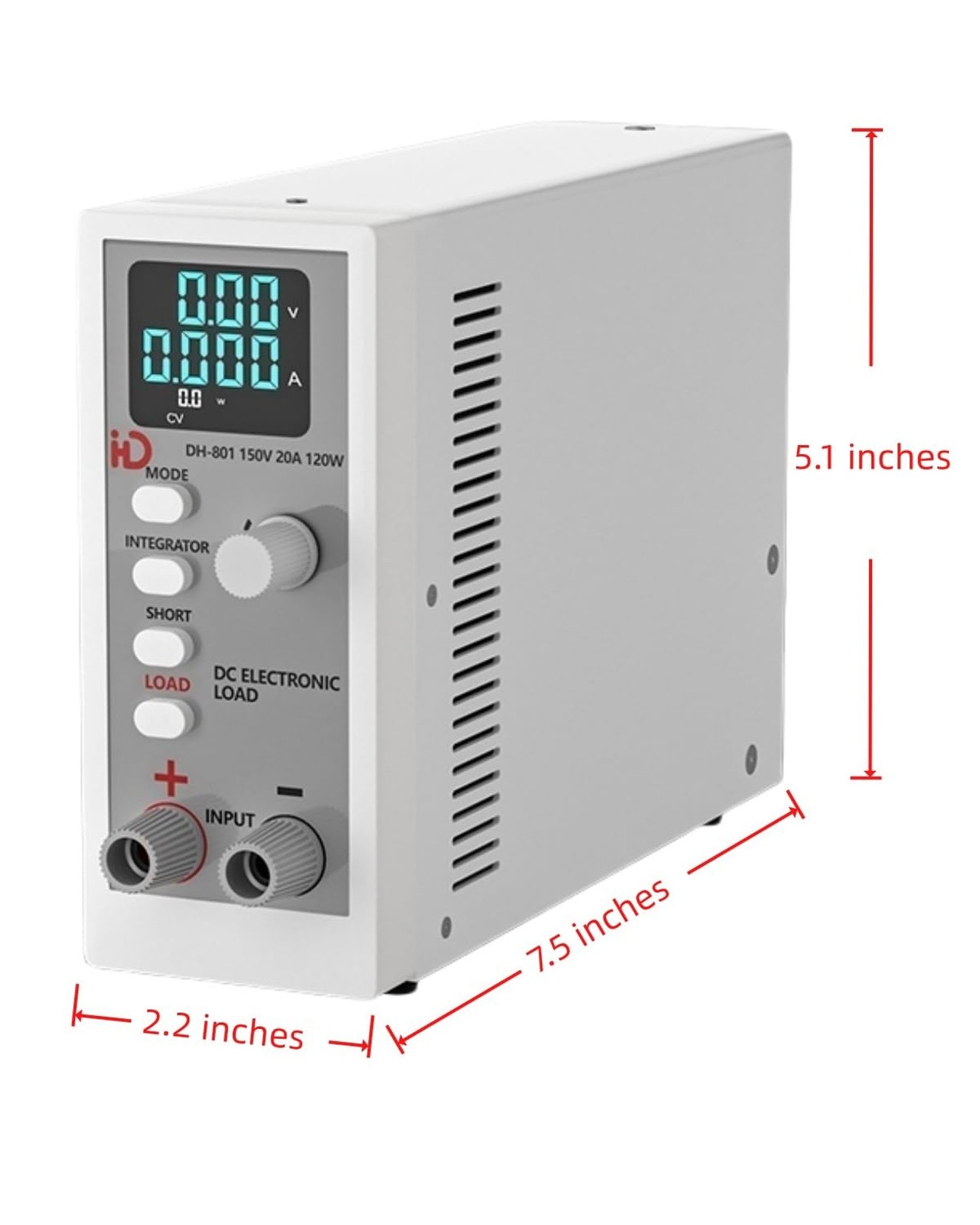 Programmable DC Electronic Load 120W, 0~150V, 0~20A, 0.1~999.9 ohm,Support CC…