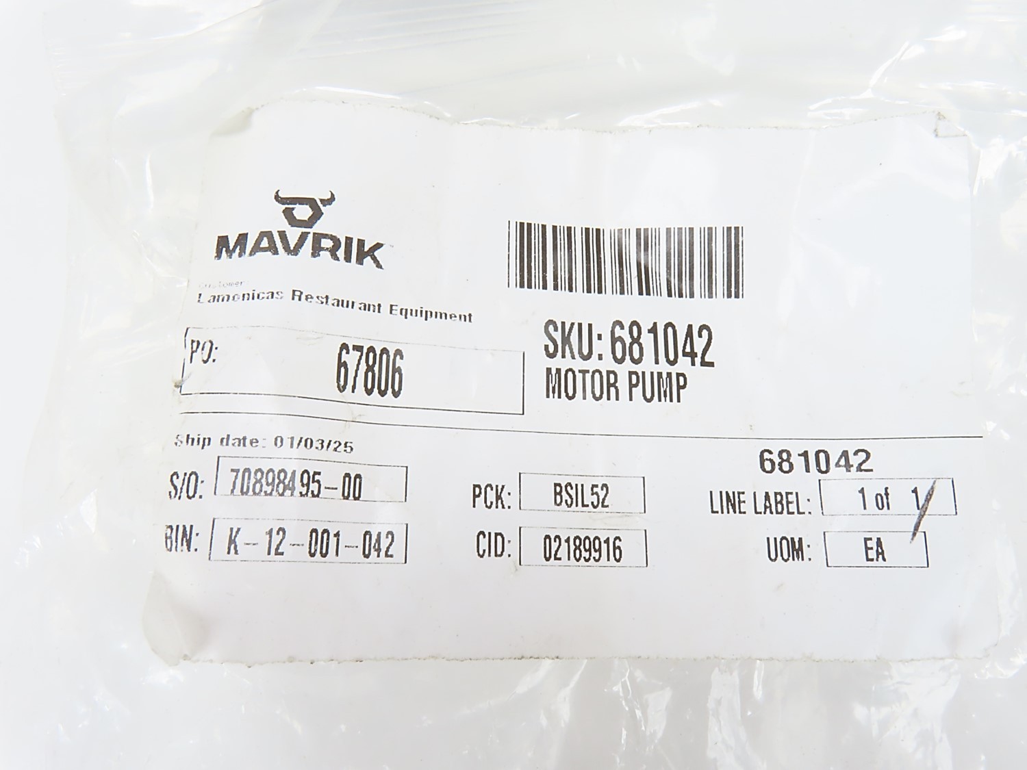 Kulthorn KJB2M4719 Motor 8W 1600RPM 115VAC 1PH 0.52A Rotation: CCWSE NEW NO BOX