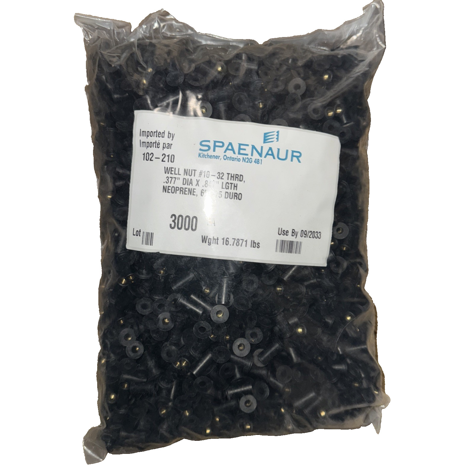 Spaenaur Well Nuts #10-32 THREAD .77″ Dua x .847 LENGTH 3000 Pack