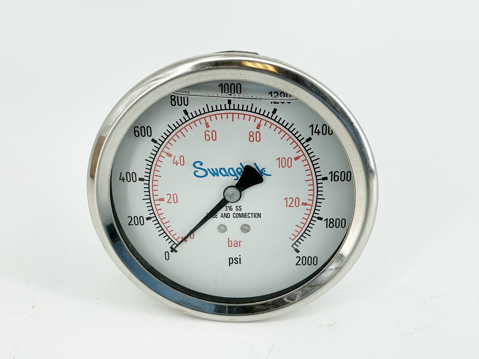 New Swagelok PGI-100C-PG2000-BAP1-F Pressure Gauge 4″ 0-2000PSI 1/2NPT
