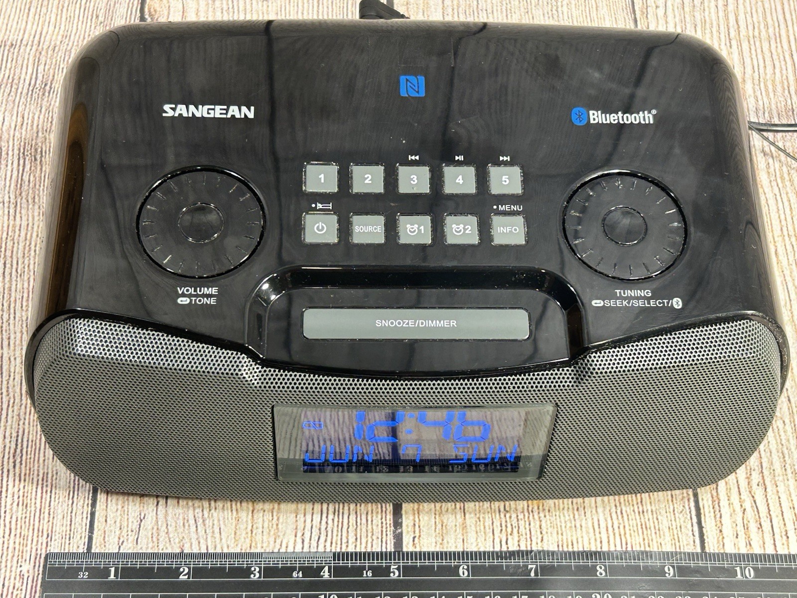 Sangean RCR-20 Bluetooth Alarm Clock Radio AM FM Dual Alarm Tested Works