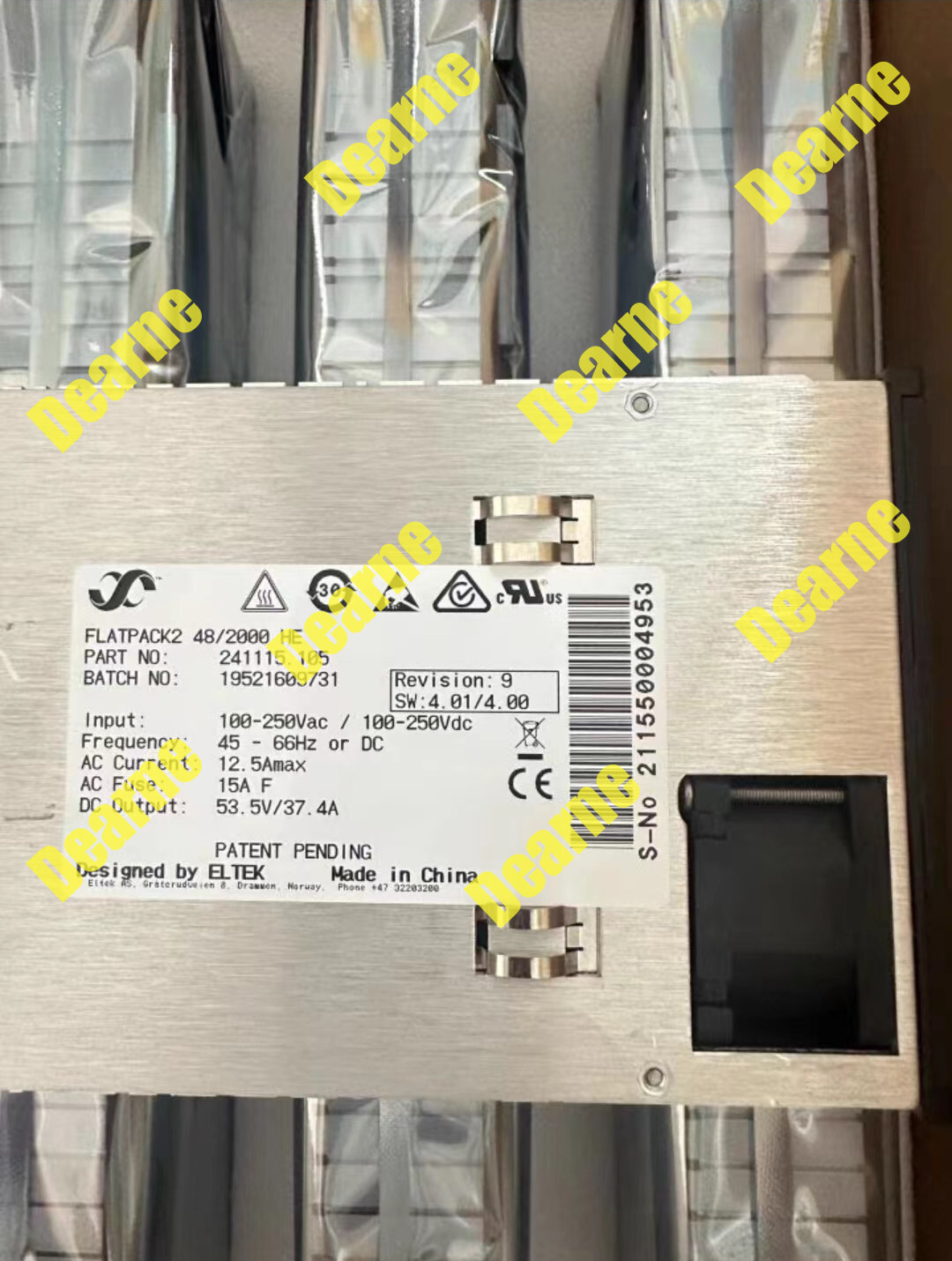 NEW ELTEK FLATPACK2 241115.105 48/2000 HE 53.5V 37.4A Power Supply DHL H514DD YD