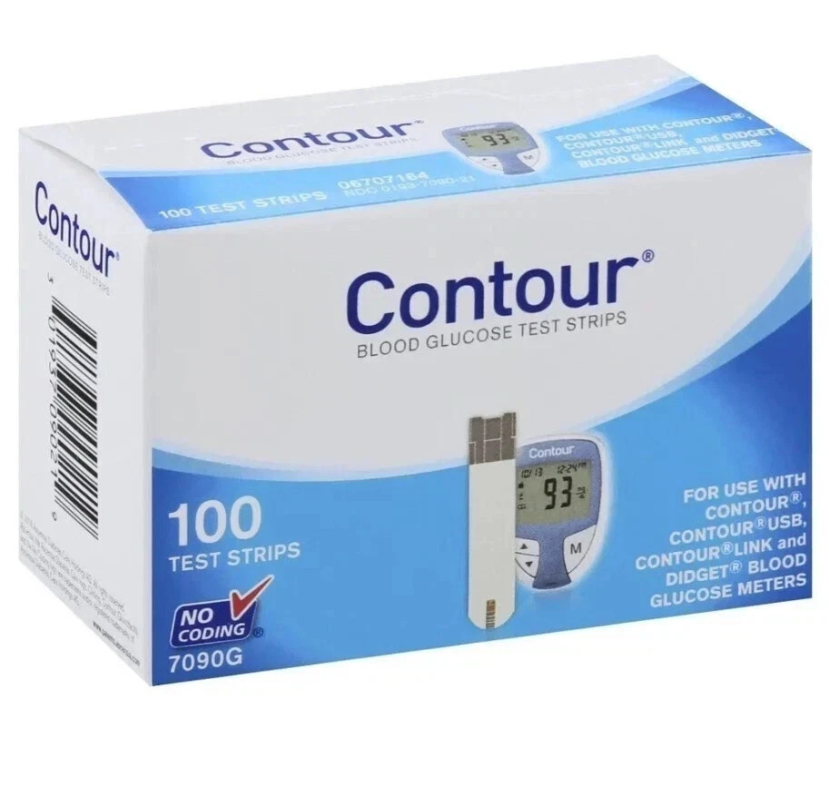 Contour Blue Strips Glucose Test Strips – 100 Test Strips