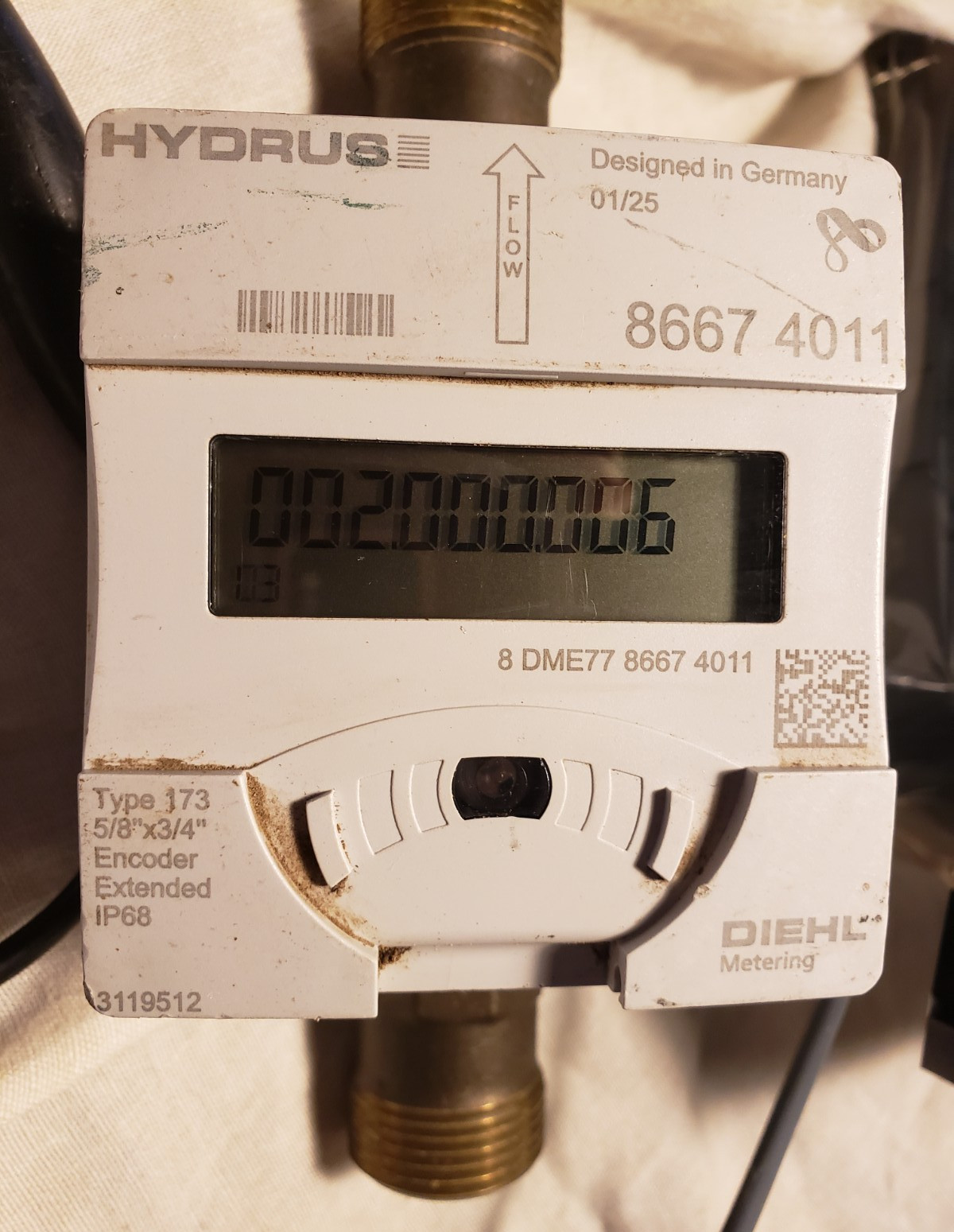 Diehl 3119512 5/8’x3/4″ Type 173 Encoder Extended IP68 Hydrus Water Meter Parts