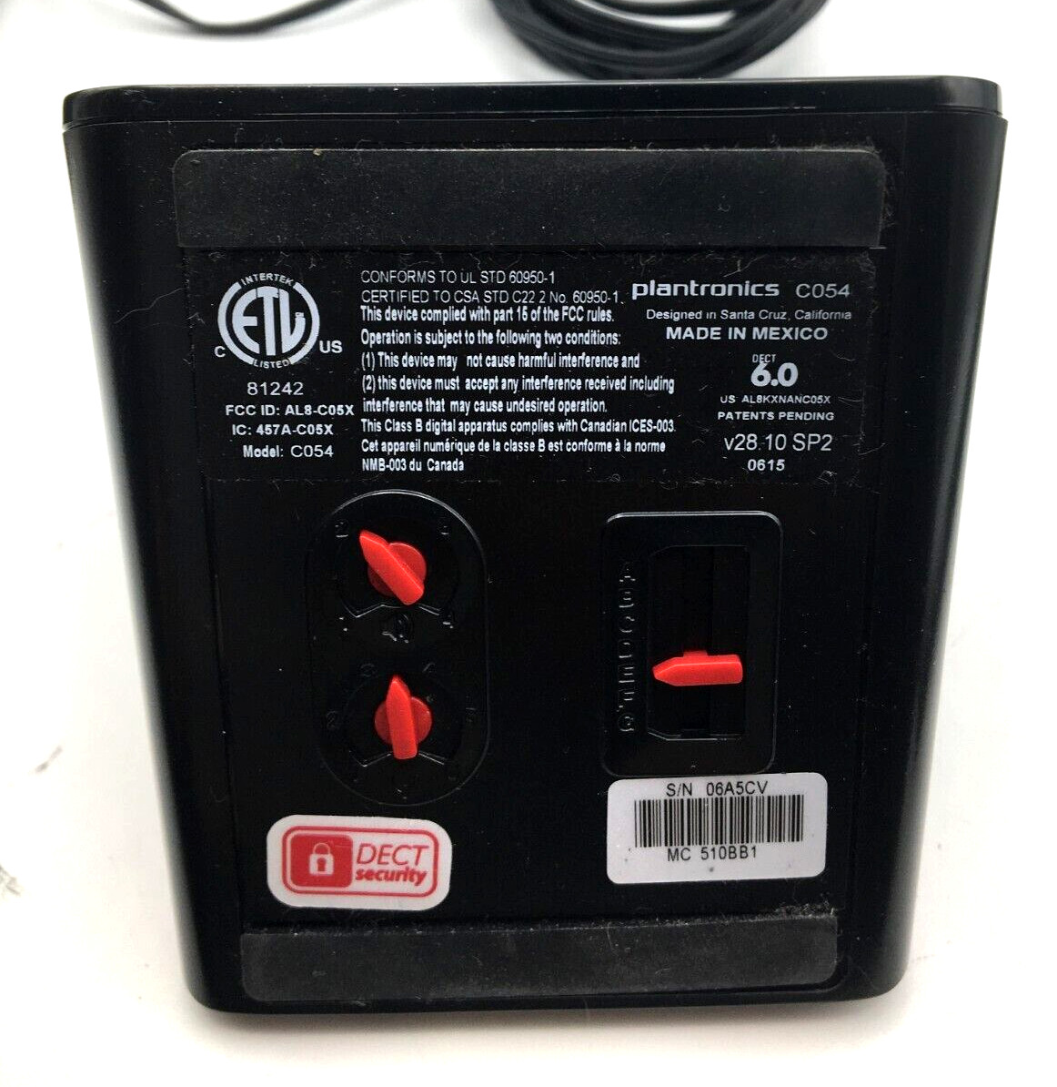 Plantronics Lot of 2 Wireless Headset Base, AC Adapter C054 Working