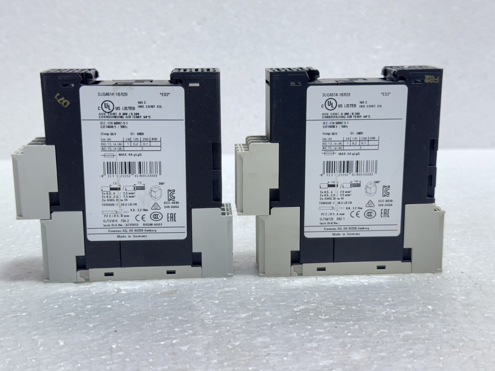 SIEMENS SIRIUS MONITORING RELAY 3UG4614-1BR20 LOT OF 2 Piece