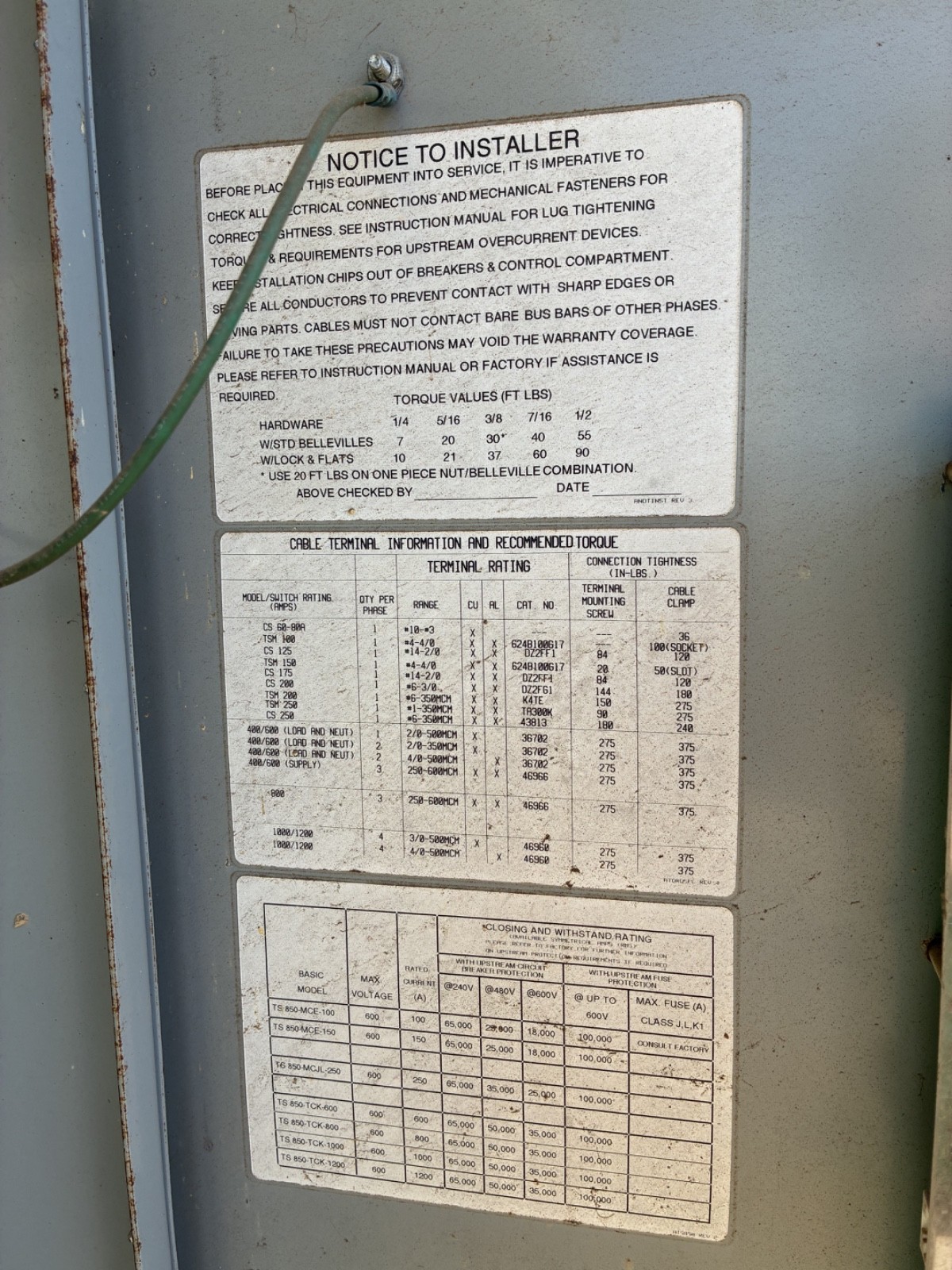 Thomson TS852-MS3 200A Automatic Transfer Switch 240V Generator ATS TSC800