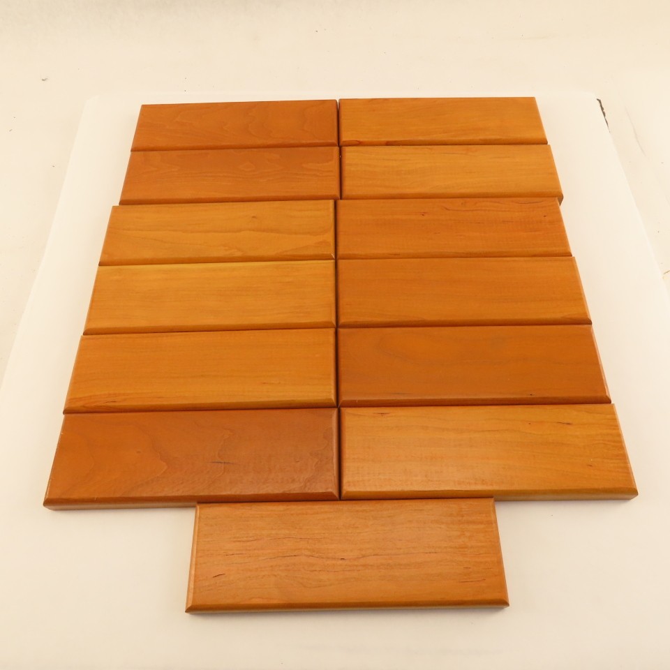 9″ x 3″ x 3/4″ Thick Cherry Wood Plaque Blank Arts Crafts Beveled Edge Lot Of 13