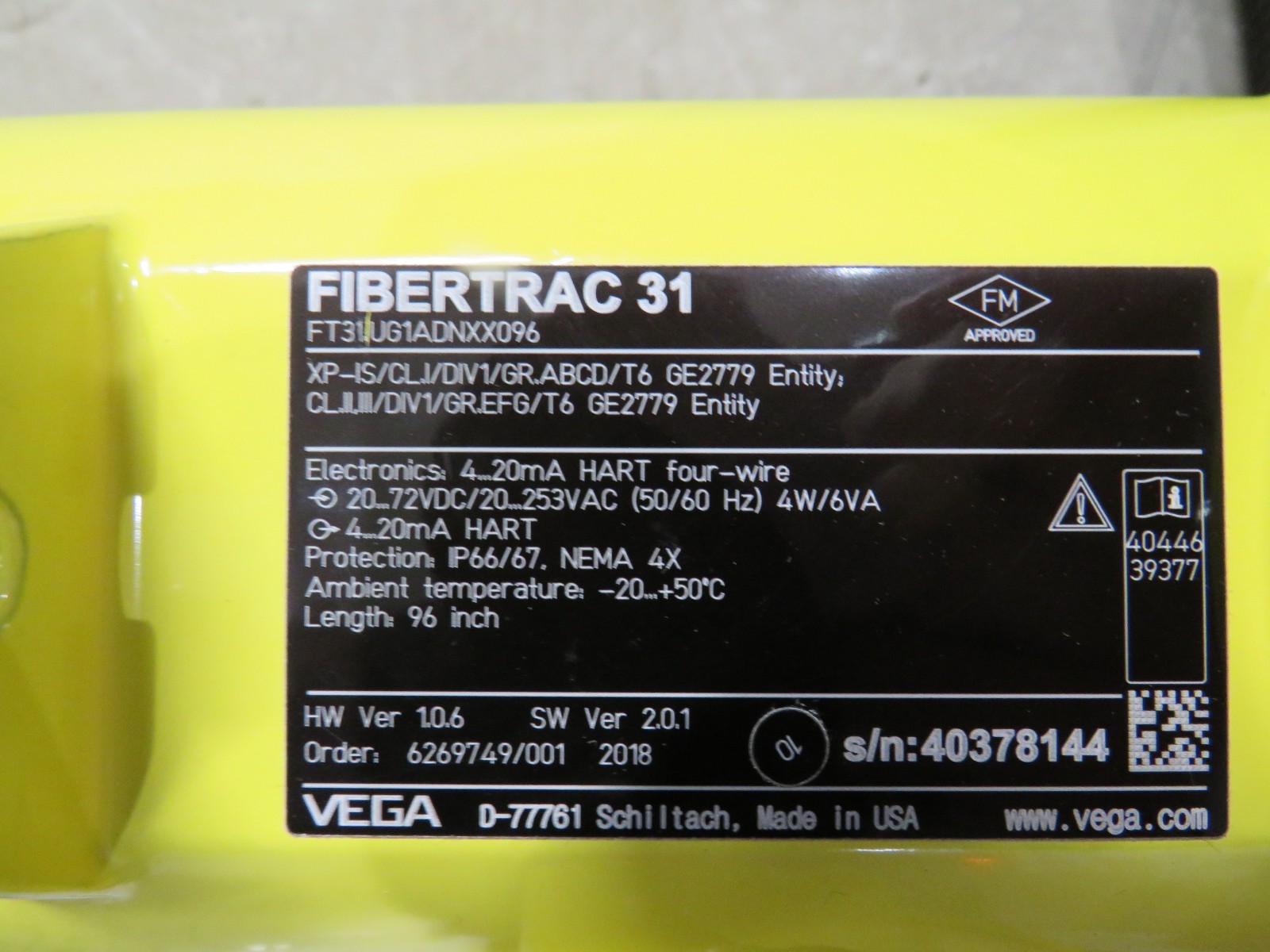 Vega FIBERTRAC31 FT31UG1ADNXX096 Sensor