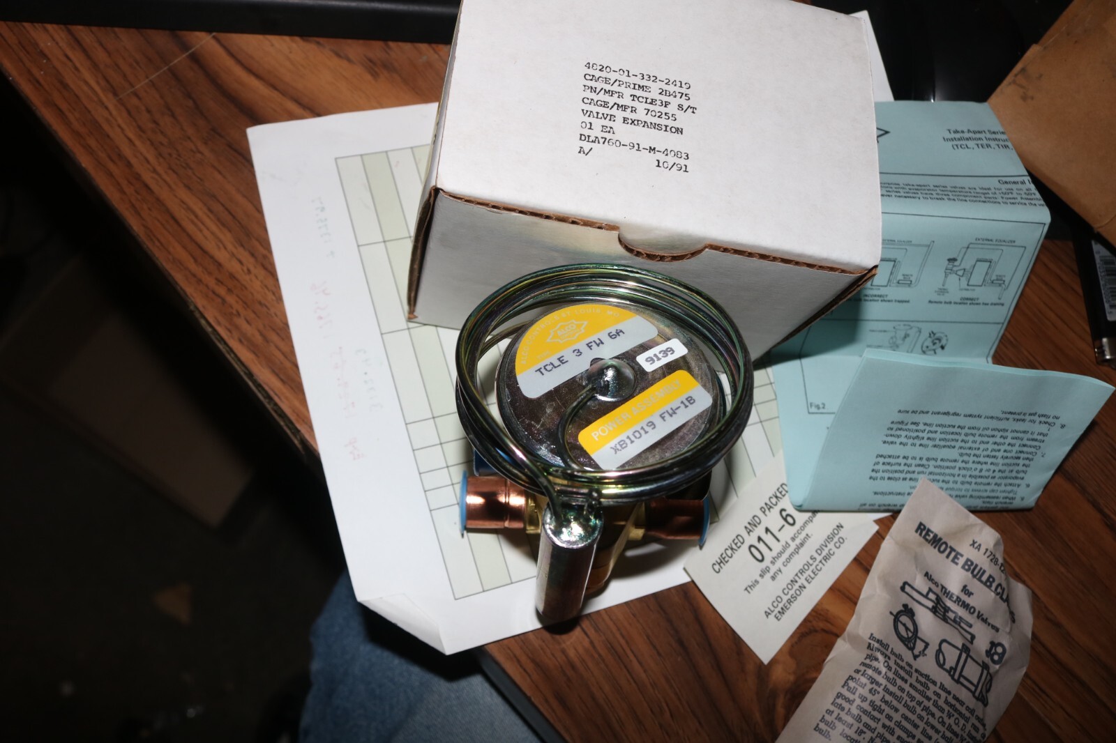 NOS ALCO TCLE 3 HW expansion valve – 10 to 50 F 3 ton 5 ft tube refrigeration