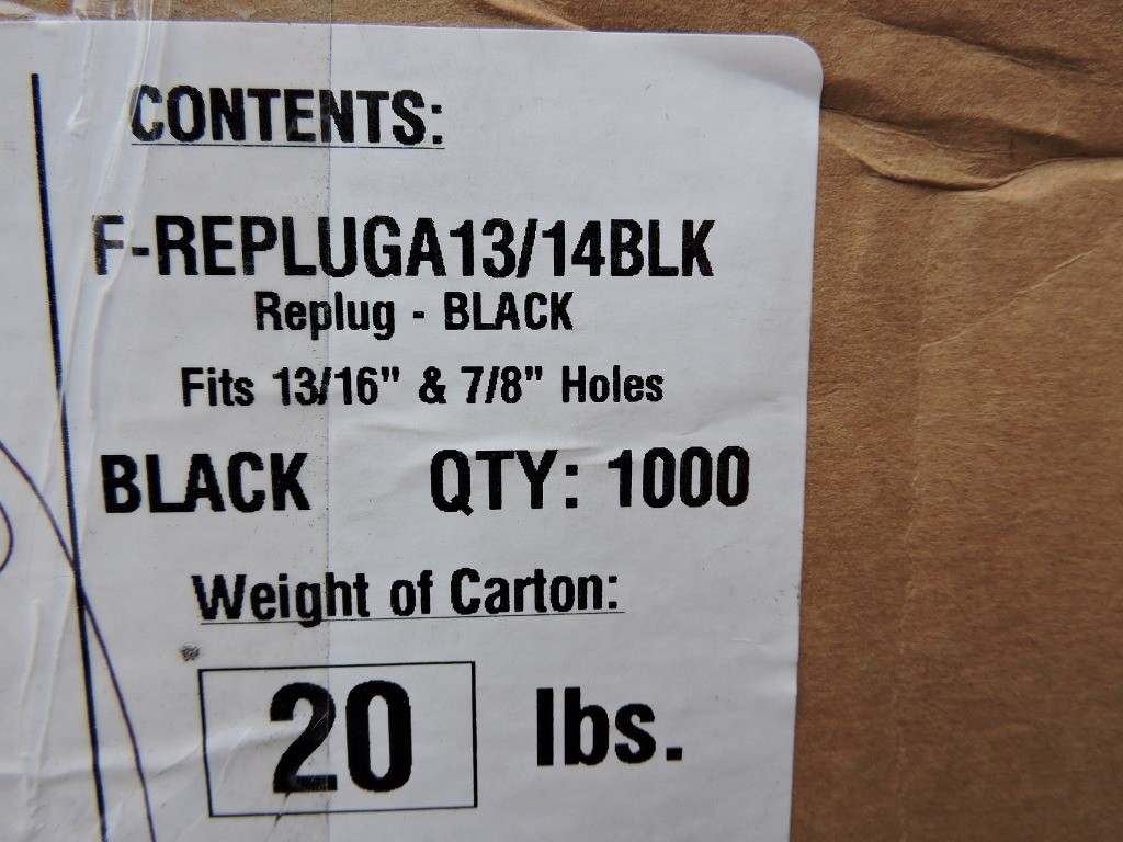 Scotty Replug A13/14 Black Replugs to Seal 13/16″ to 7/8″ Holes **1000 pcs**