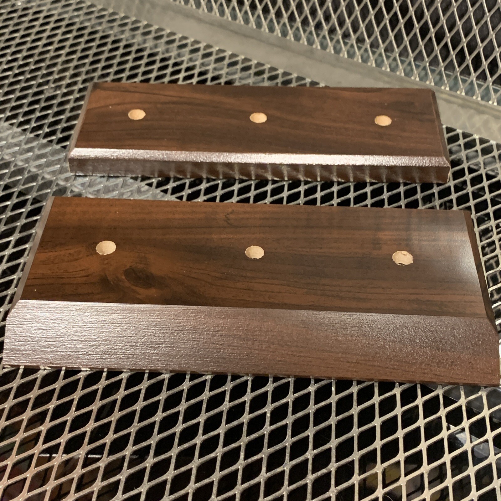 3 Sets Trophy Parts for 2 Post Style Cherry Finish Wood Base with Lid