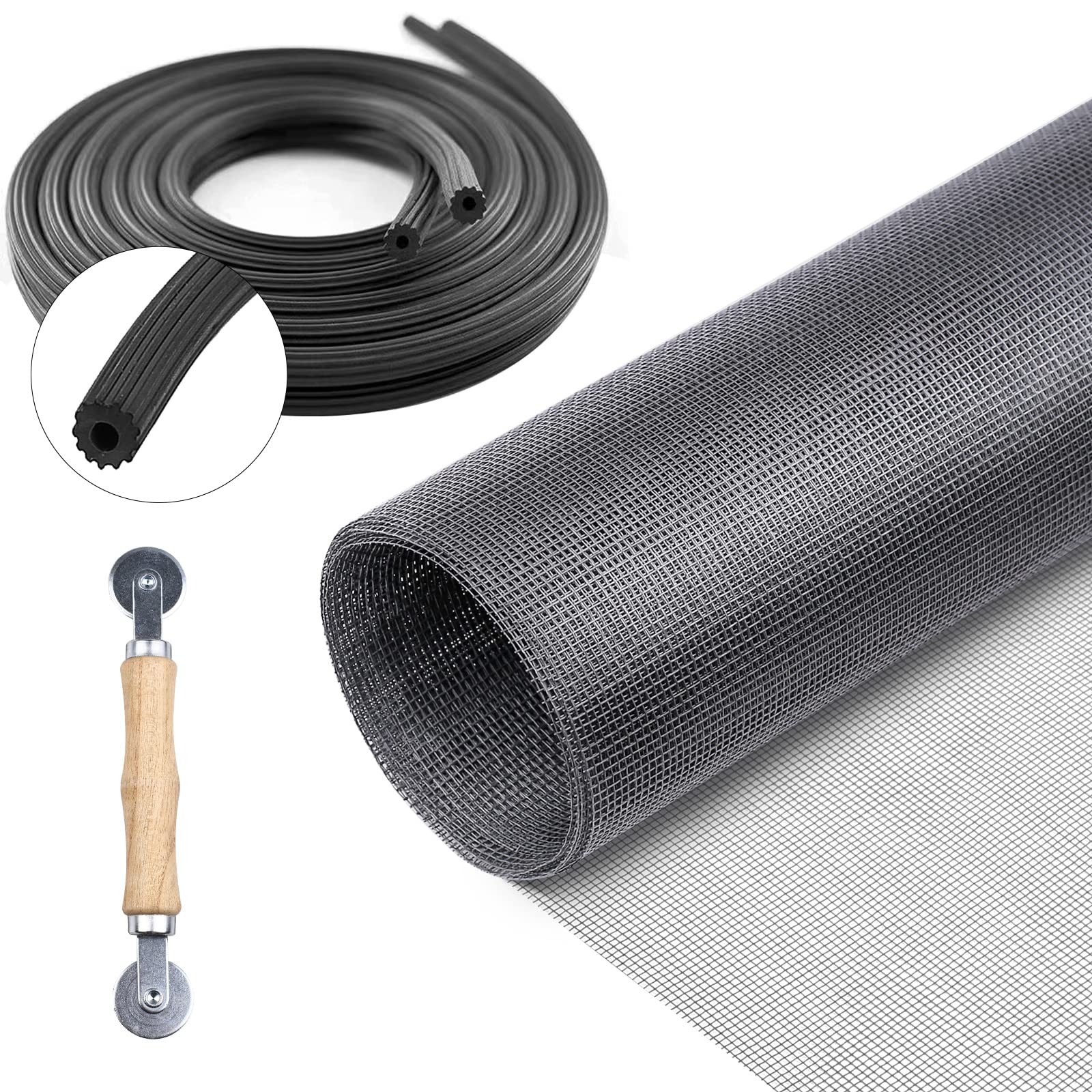 Screen Repair Kit for Windows and Doors 48” x 100″ 48″ x 100″, Gray