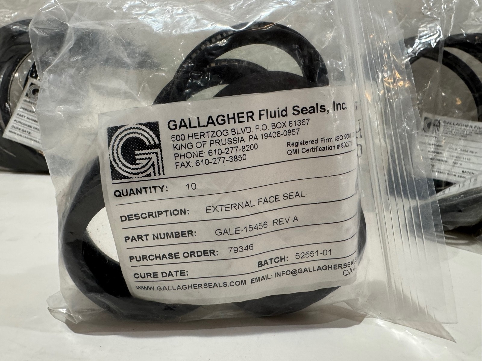 Industrial Fluid Seals Lot Gallagher Fluid Seals American Variseal Stainless Par