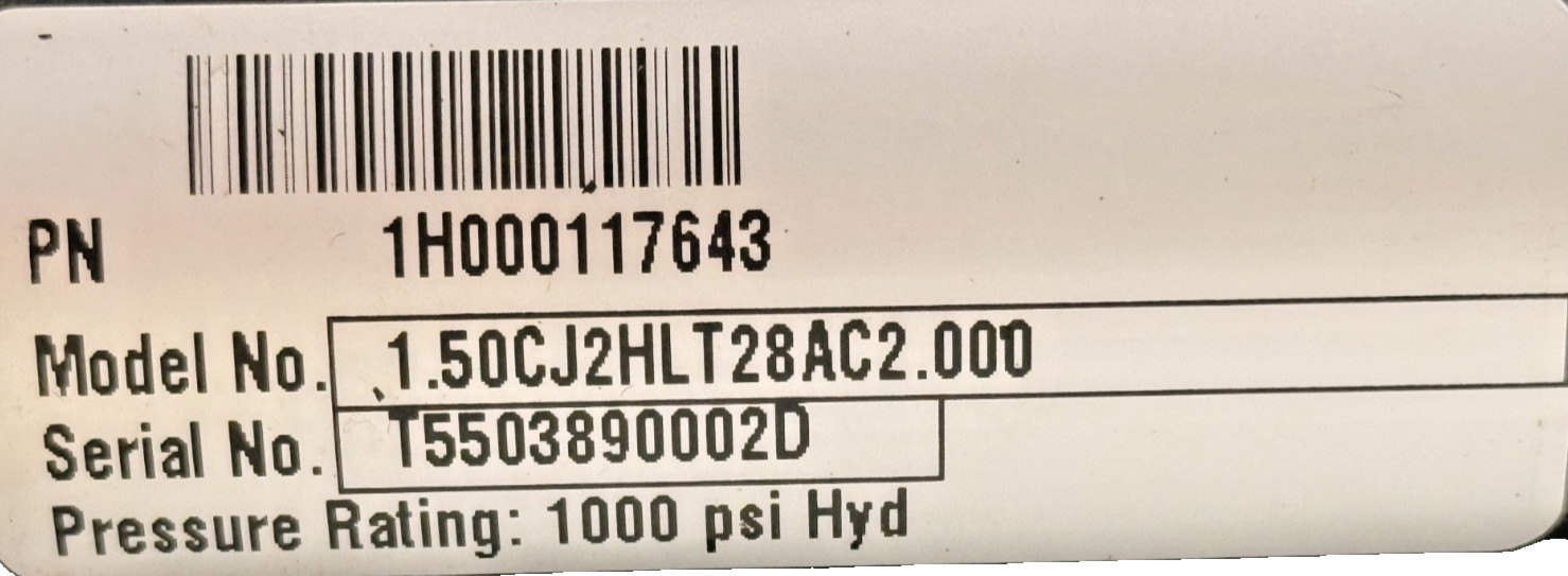 NEW PARKER 1.50CJ2HLT28AC2.000 HYDRAULIC CYLINDER 1H000117643 1000 PSI HYD