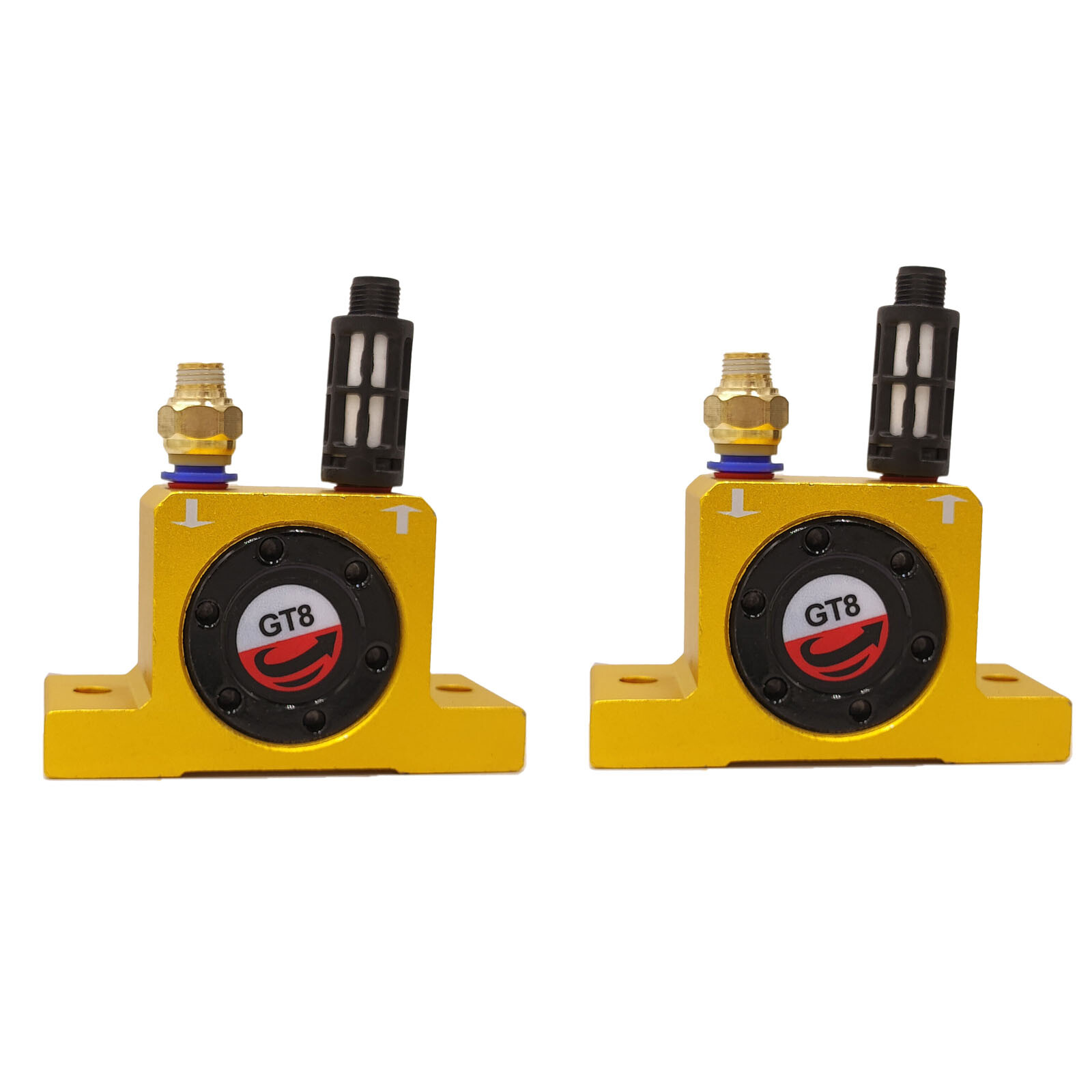 2 Pack GT8 1/8” Pneumatic Industrial Turbine Vibrator for Hopper Golden