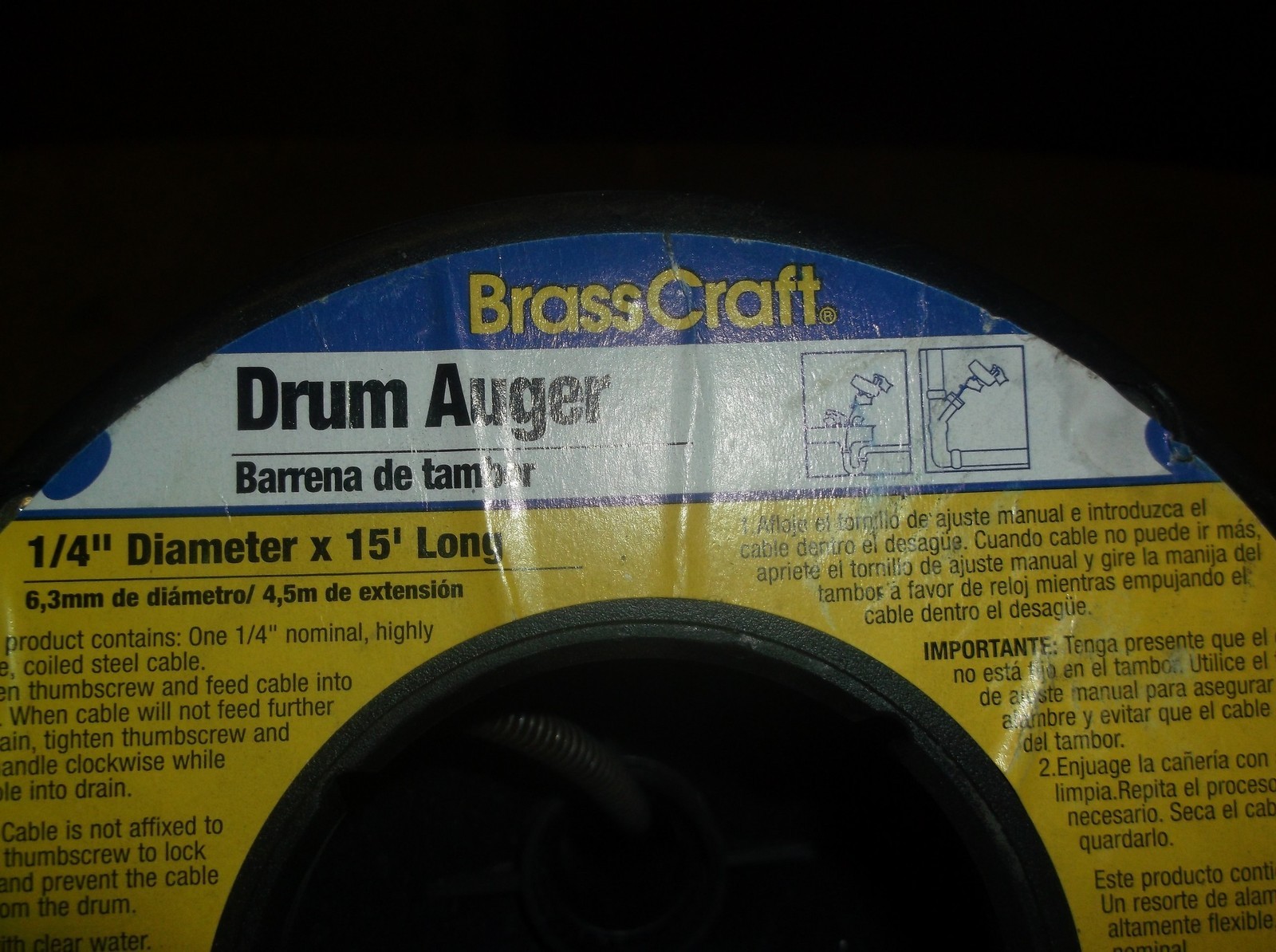 Brass Craft BC-84150 Drum Drain Auger 1/4″ x 15′ long Cable lot of 6 free ship