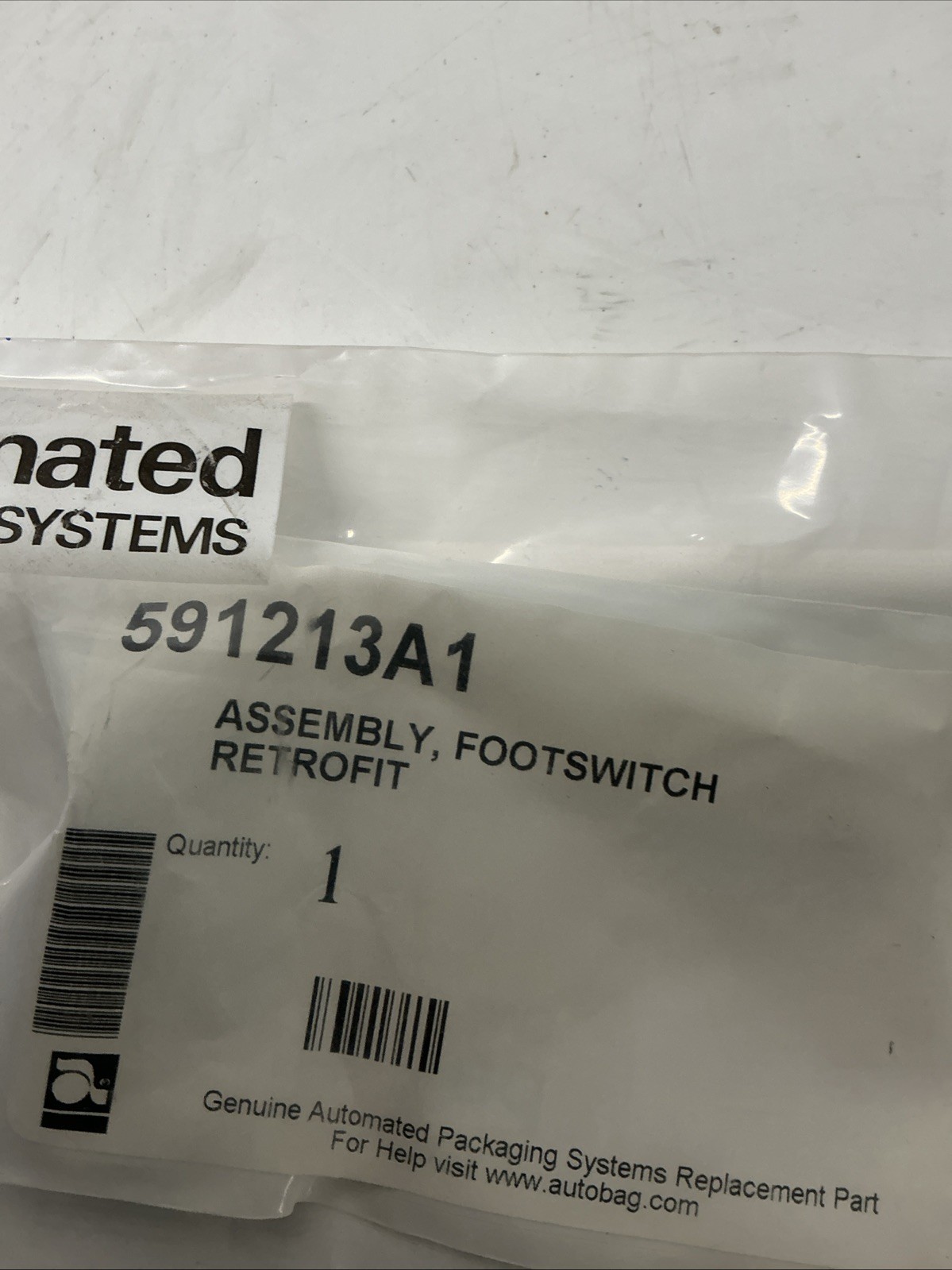 Automated Packaging Systems 591213A1 Footswitch Retrofit Assembly X-495