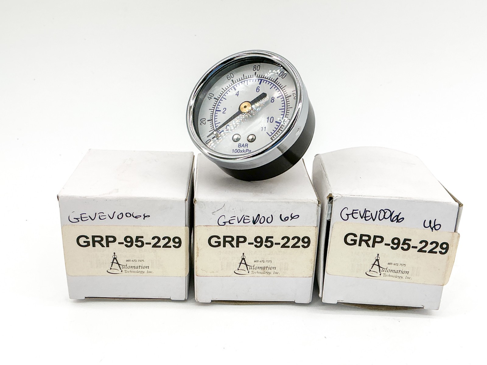 New Lot of 3 Automation Inc. GRP-95-229 Pressure Gauge 0-160PSI 2″ Face