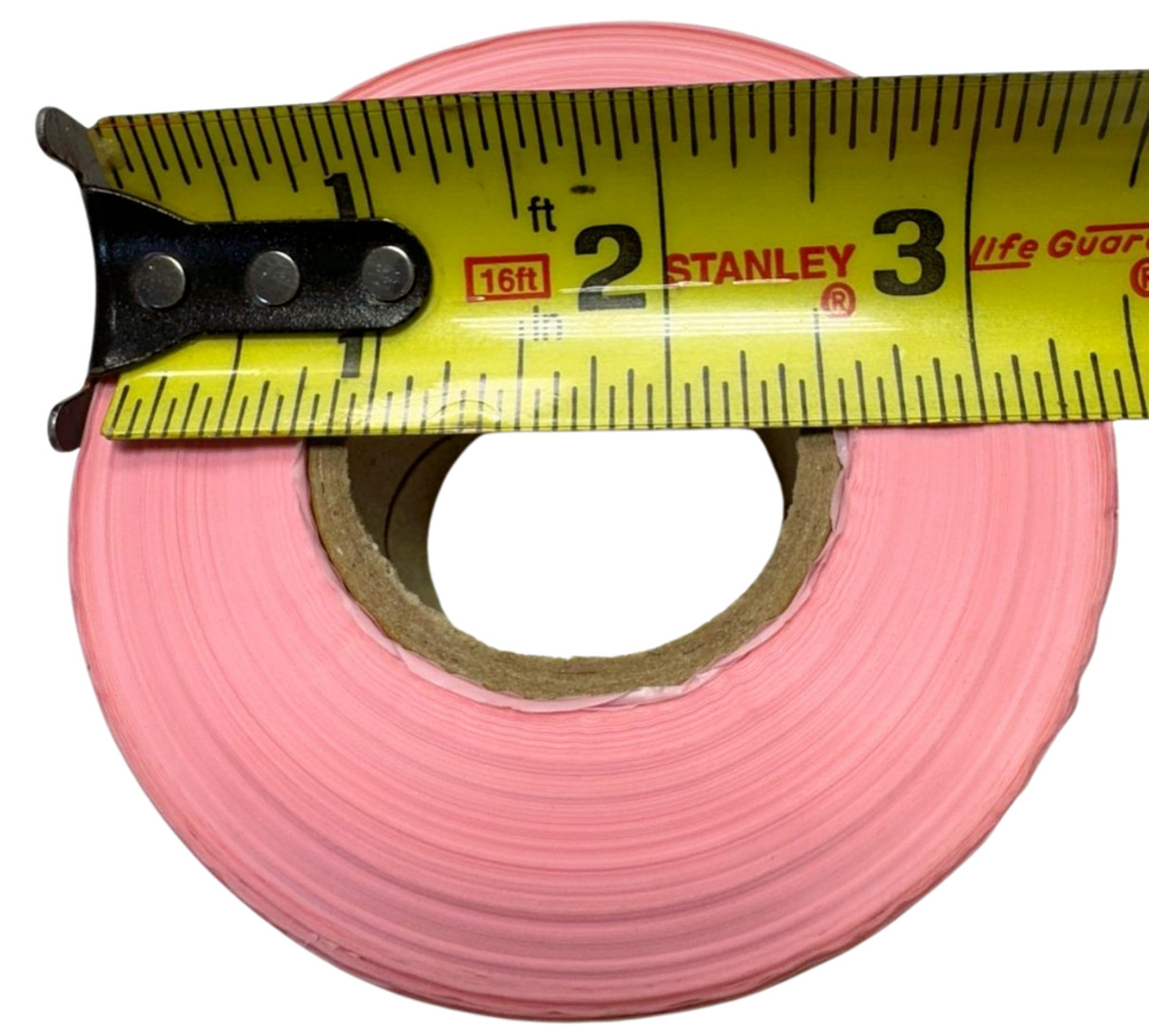 (Box of 5) C.H Hanson 17028 STD Pink Flagging Tape Ribbon, 1-3/16” x 300′