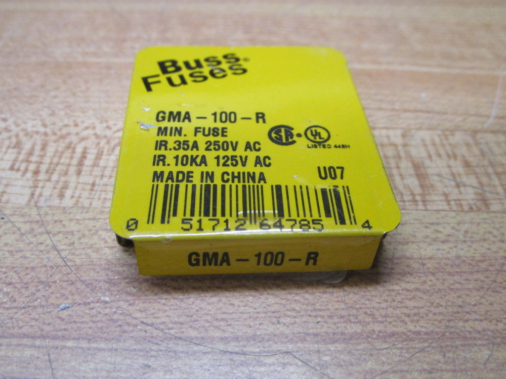 Buss GMA-100-R Bussmann Fuse Cross Ref 6F088 (Pack of 10)
