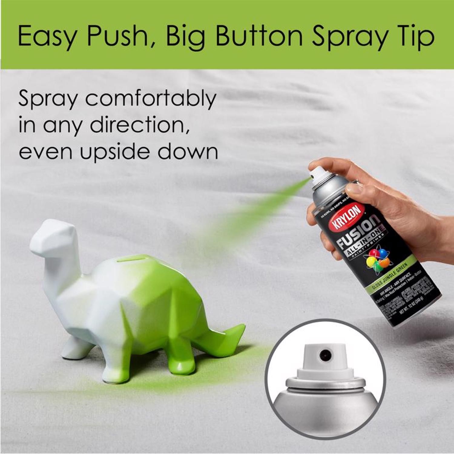 Krylon K02712007 Gloss Jungle Green Fusion Spray Paint 12 oz. (Pack of 6)