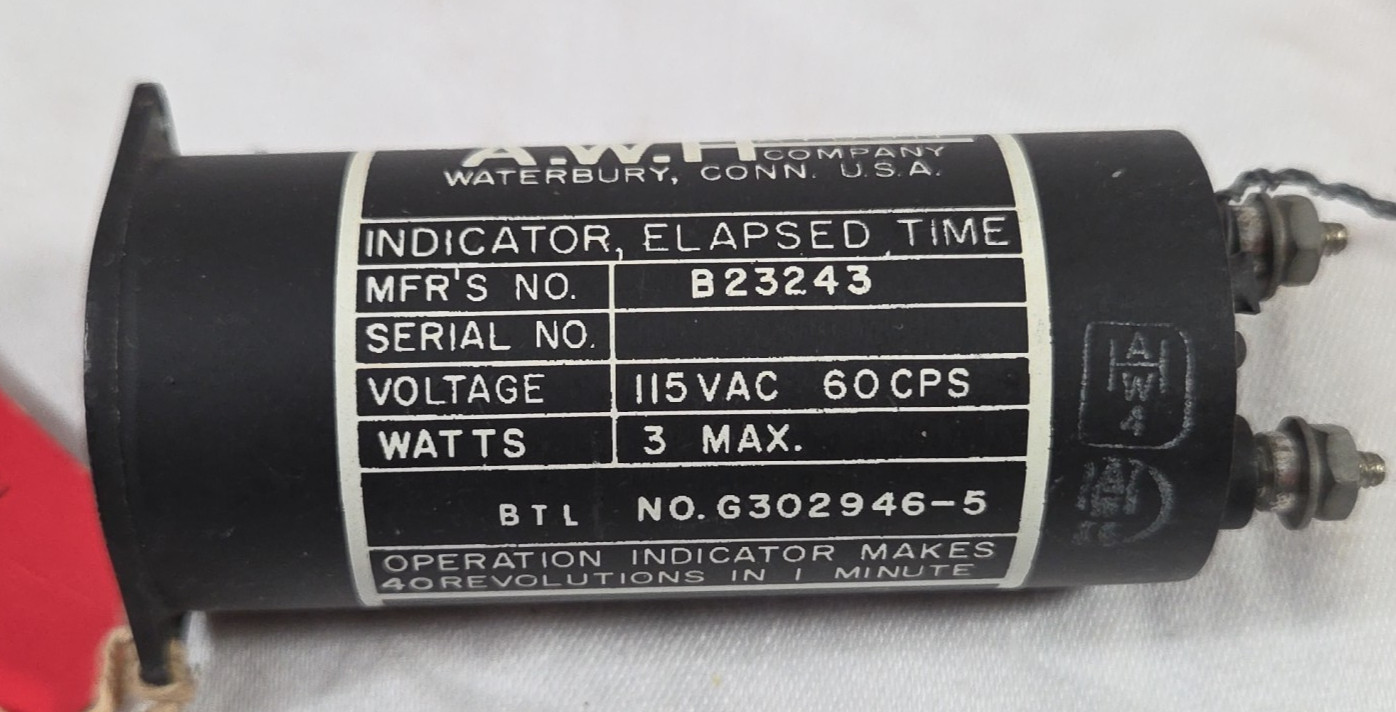 A.W. Haydon Waterbury Ct #B23243 Elapsed Tiime Indicator, Small 1 1/2″ Diam.