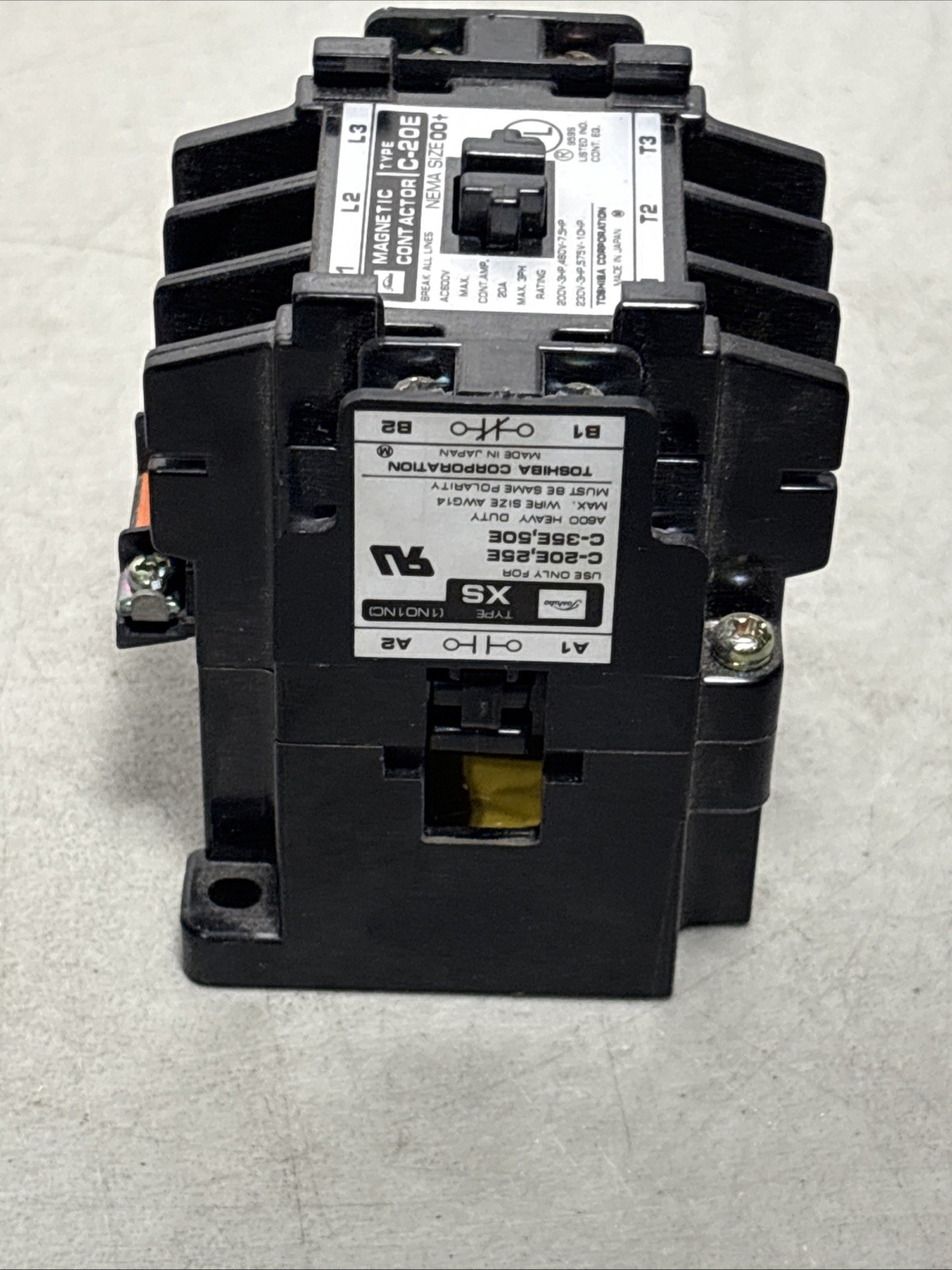 Toshiba Type C-20E Magnetic Contactor Size 00+ 20 Amp – New in Box