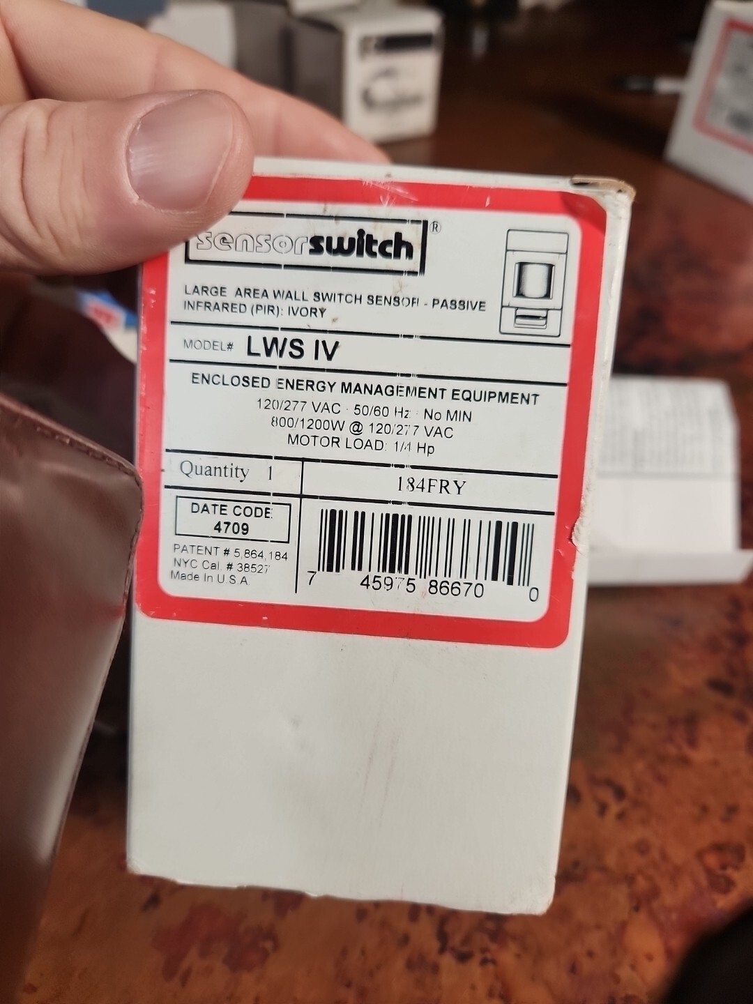 Sensor Switch LWS IV 120 V/277 V AC Occupancy Sensor READ!