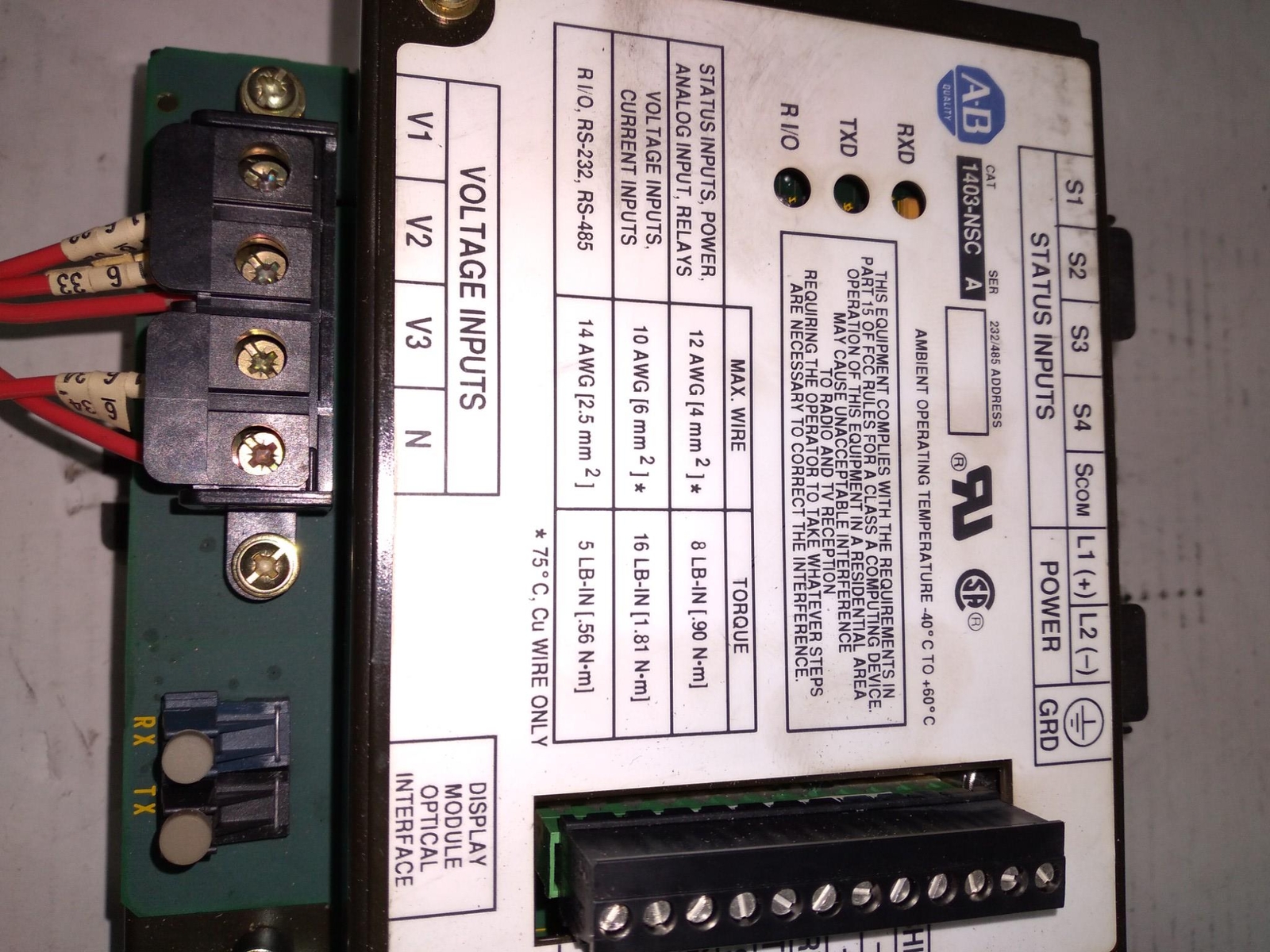ALLEN-BRADLEY 1403-NSC SER.A ALLEN-BRADLEY 1403-MM05A SER.A 1.04FRN 120/240V AC