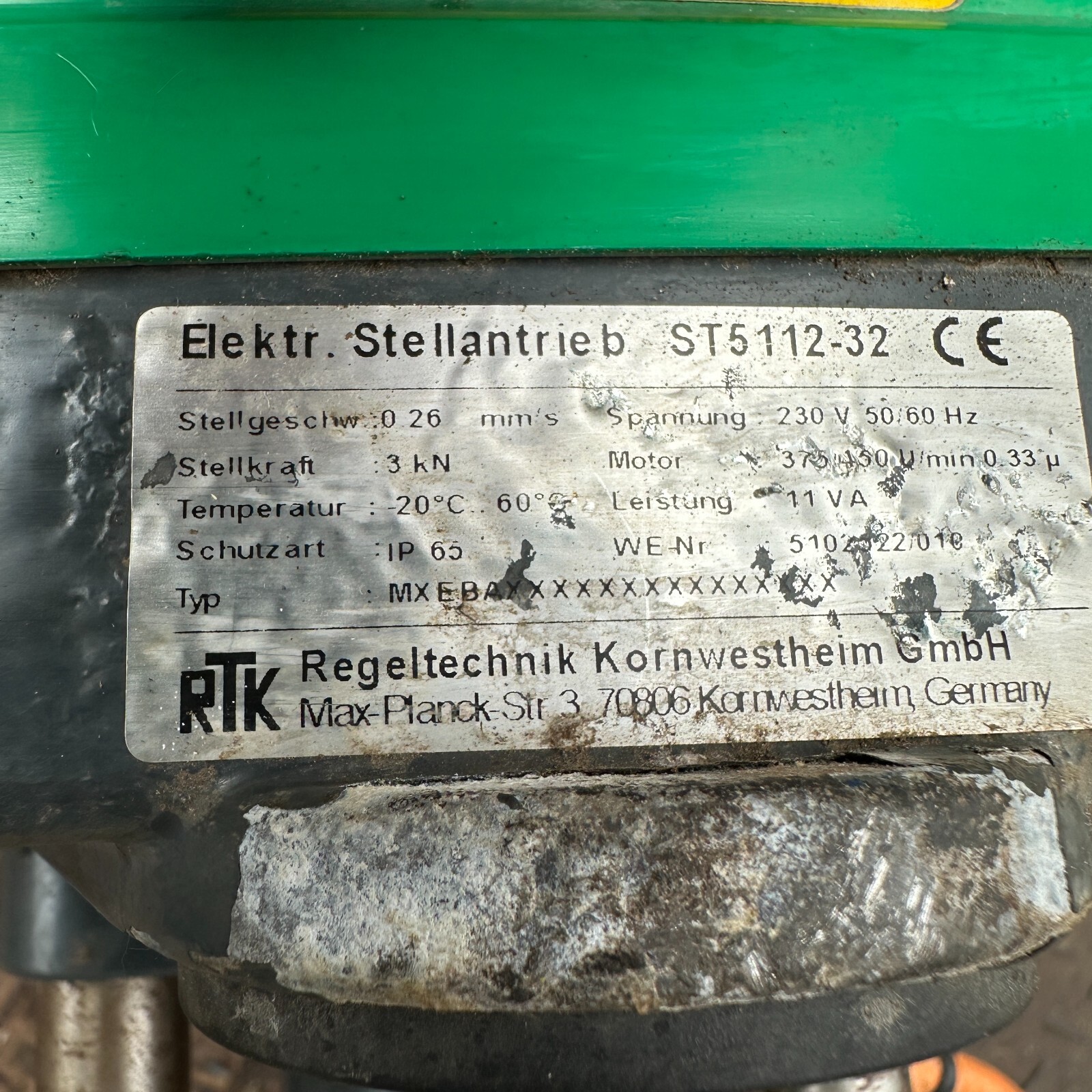 RTK MV5211 1″ inch DN25 250C Electric actuated control valve ST 5112-32 Actuator