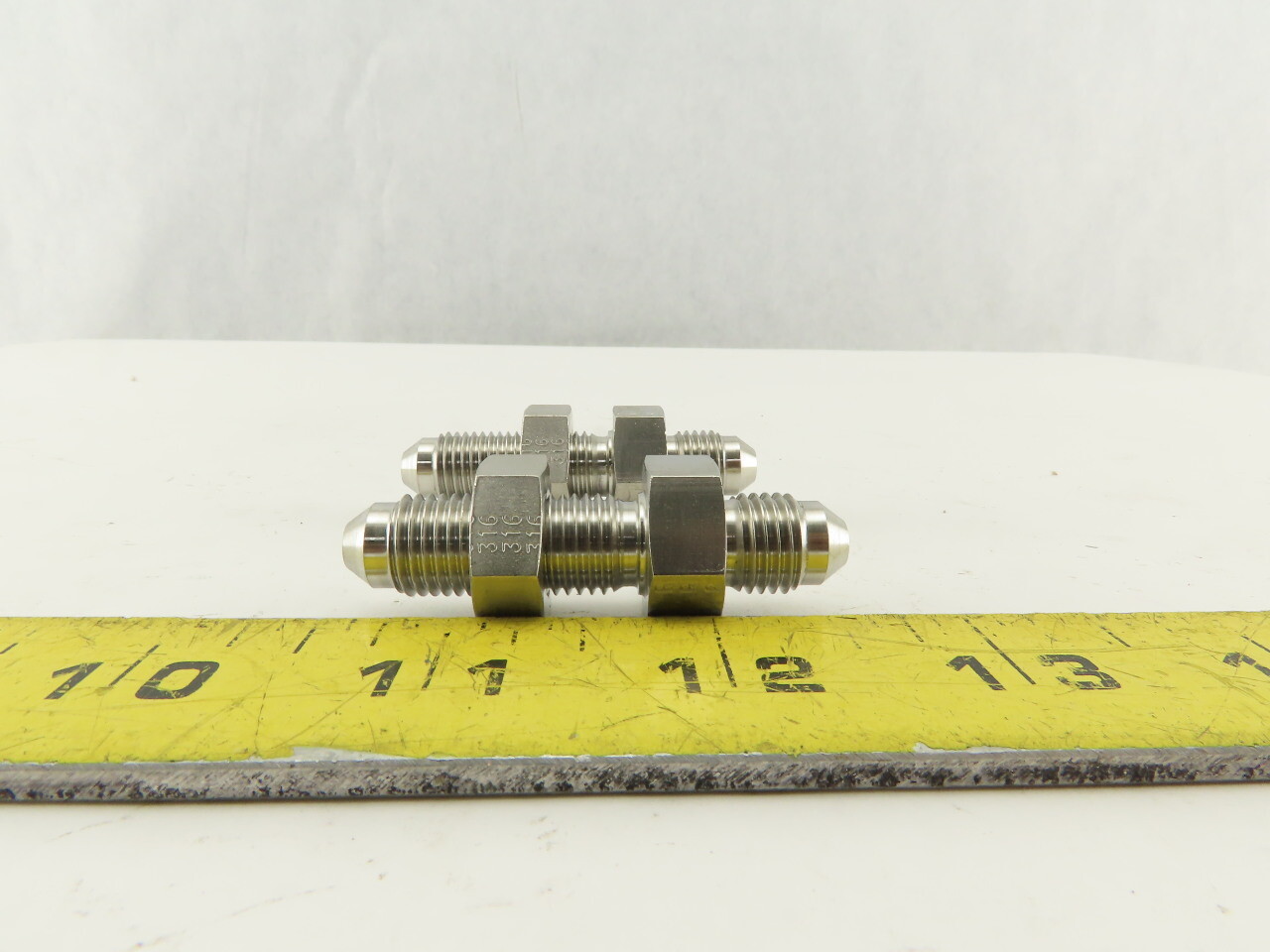 Parker 4 WTX-WLN-SS 316 Stainless Bulkhead Fitting Union 1/4″ 37° Flare Lot/2