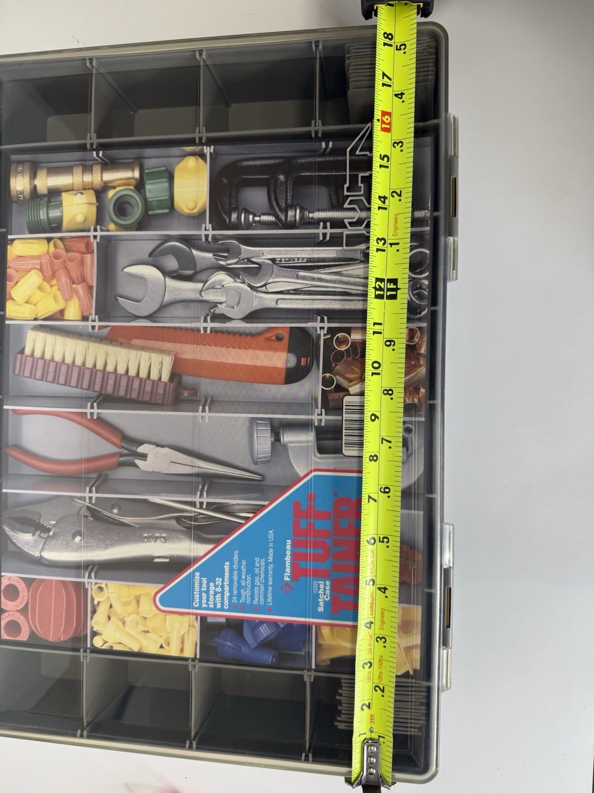 Flambeau Tuff-Tainer 10320 USA Adjustable Compartment Storage Box