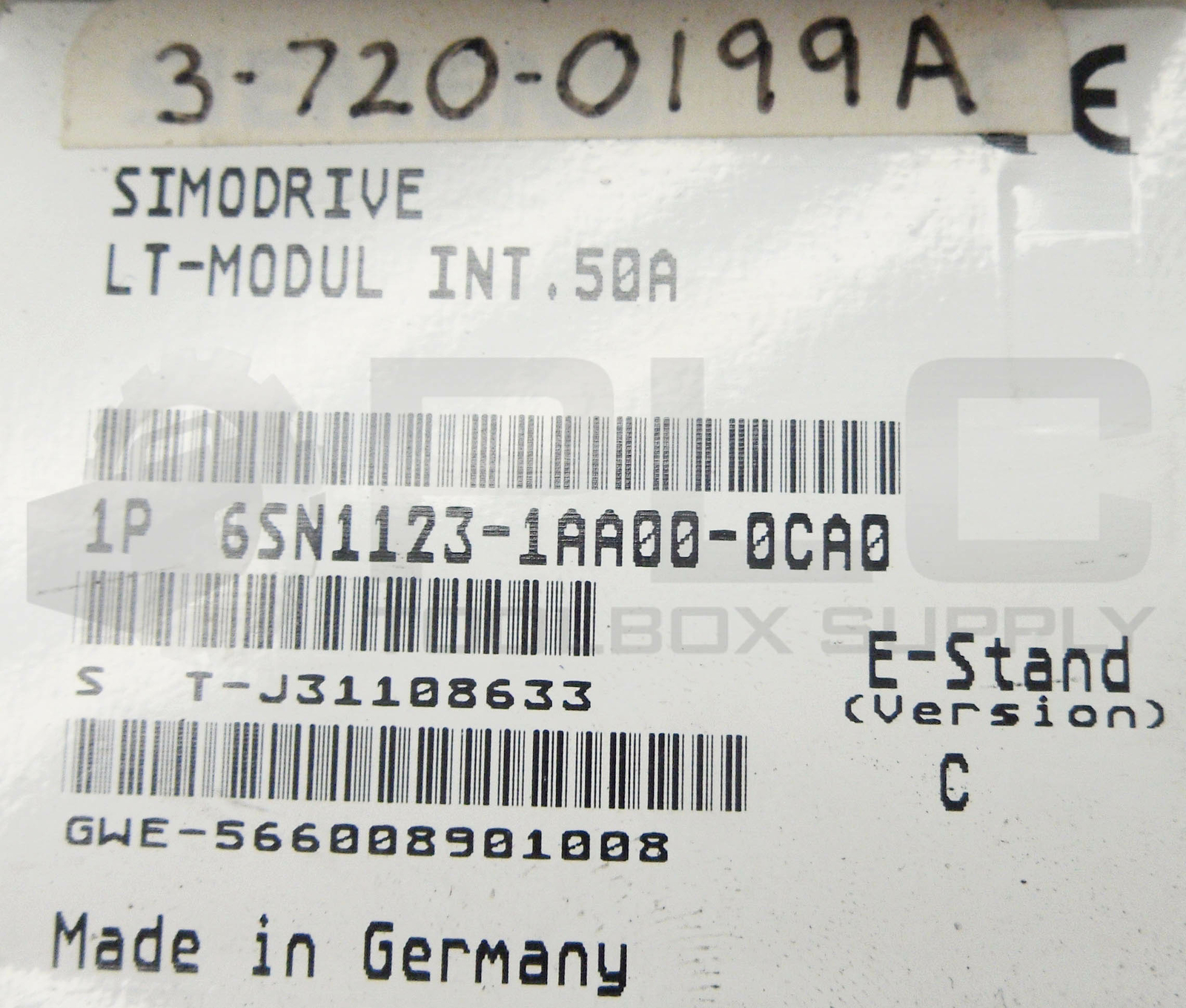 SIEMENS 6SN1123-1AA00-0CA0 SIMODRIVE LT-MODULE INT. 50A VERSION C