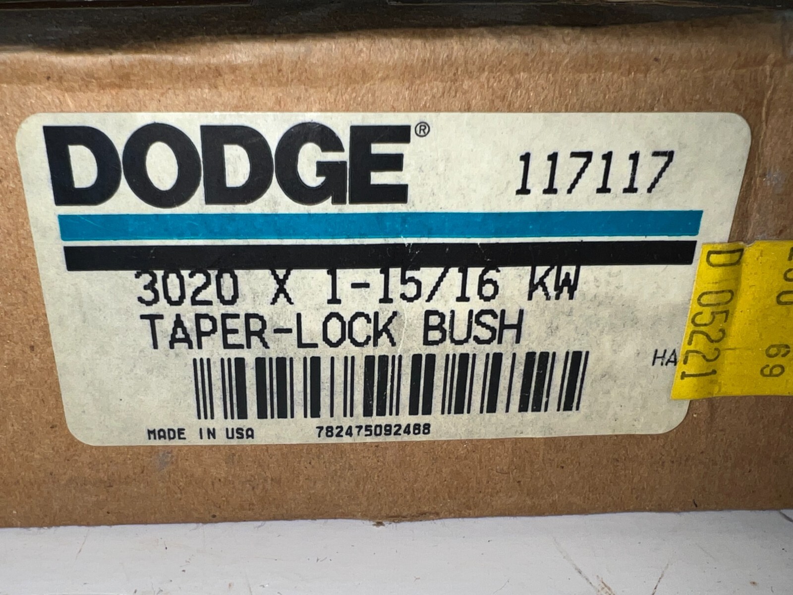 BALDOR DODGE TAPER LOCK BUSHING 117117 SERIES 3020 1-15/16″ BORE 4-1/4″ OD