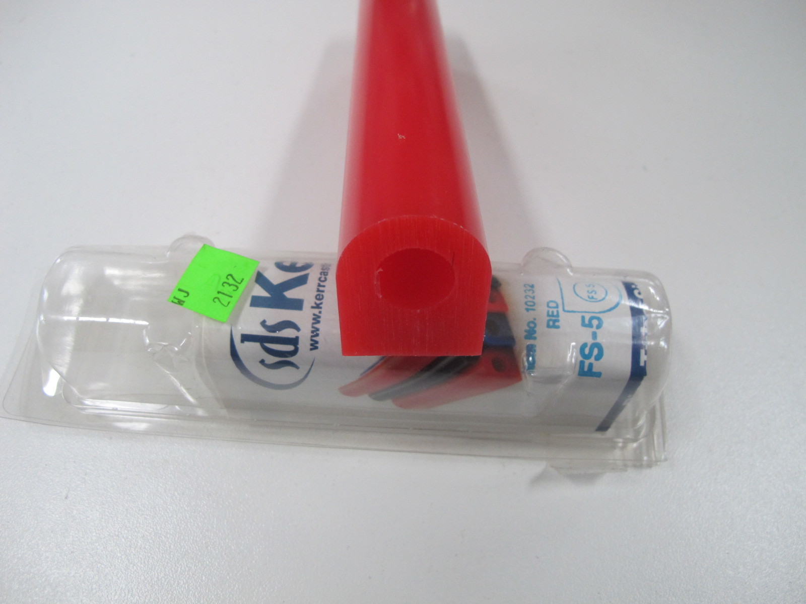 Kerr Wax Ring Tube RED Flat Side Carvable Jewelry Ring Lost Wax Casting (FS-5)