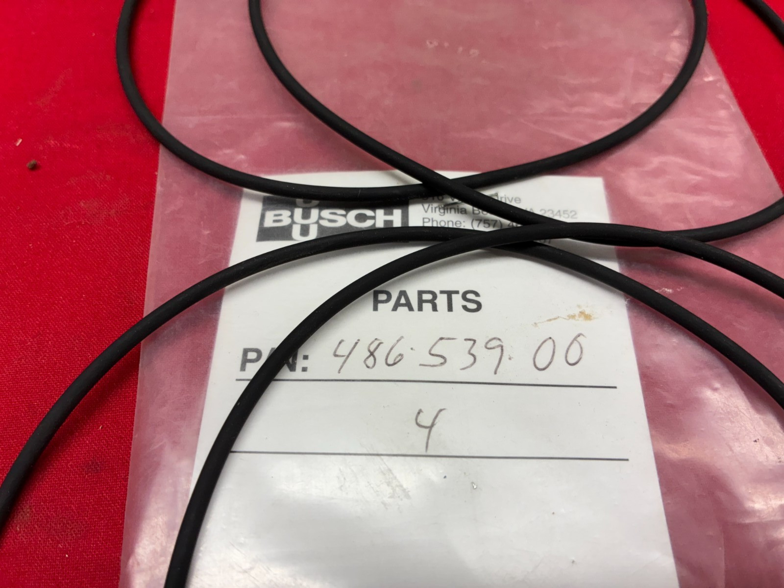 BUSCH ASSORTED BLACK O-RINGS 486 (LOT OF 6)