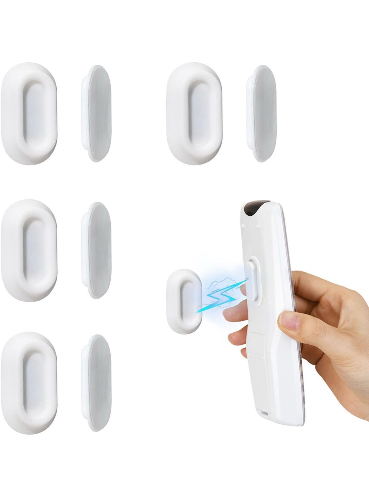 Magnetic Remote Control Holder Wall Mount – 4 Pcs No Drill 4pcs, White