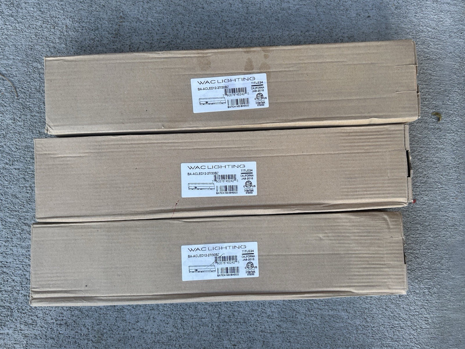 Lot Of 3 PCS WAC Lighting 12” LED Lights with 27K/300K Bronze BA-ACLED12-27/30BZ