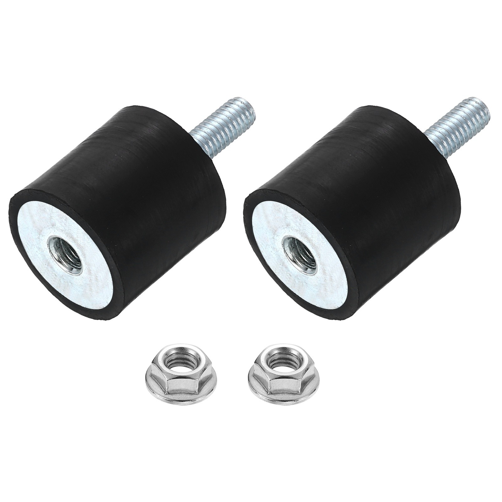 2Pcs M6x18mm Rubber Mounts, 25x25mm(DxH) Rubber Shock Absorber Mount with Nuts