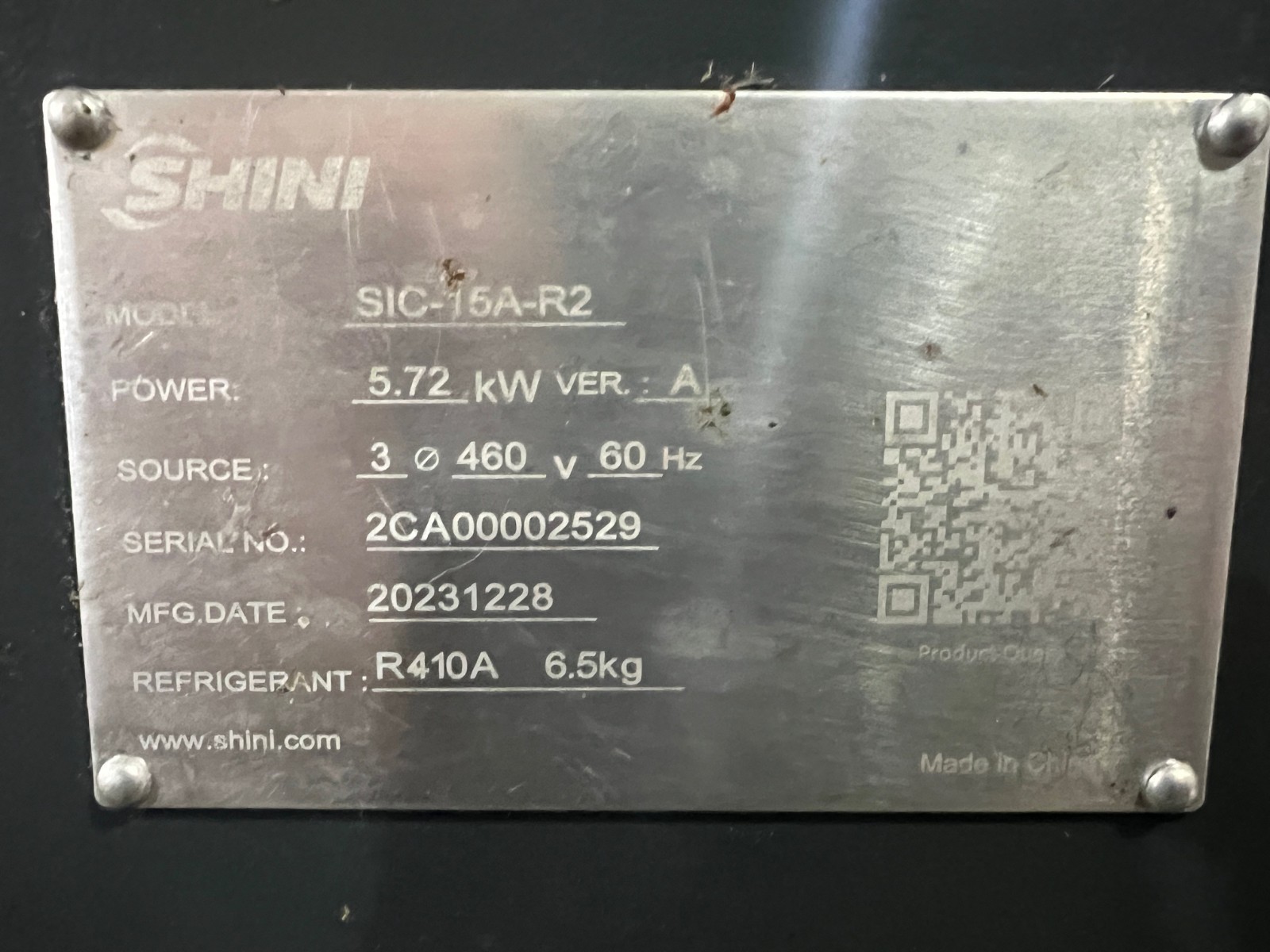 Shini Industrial Water Chiller – Model SIC-15A-R2