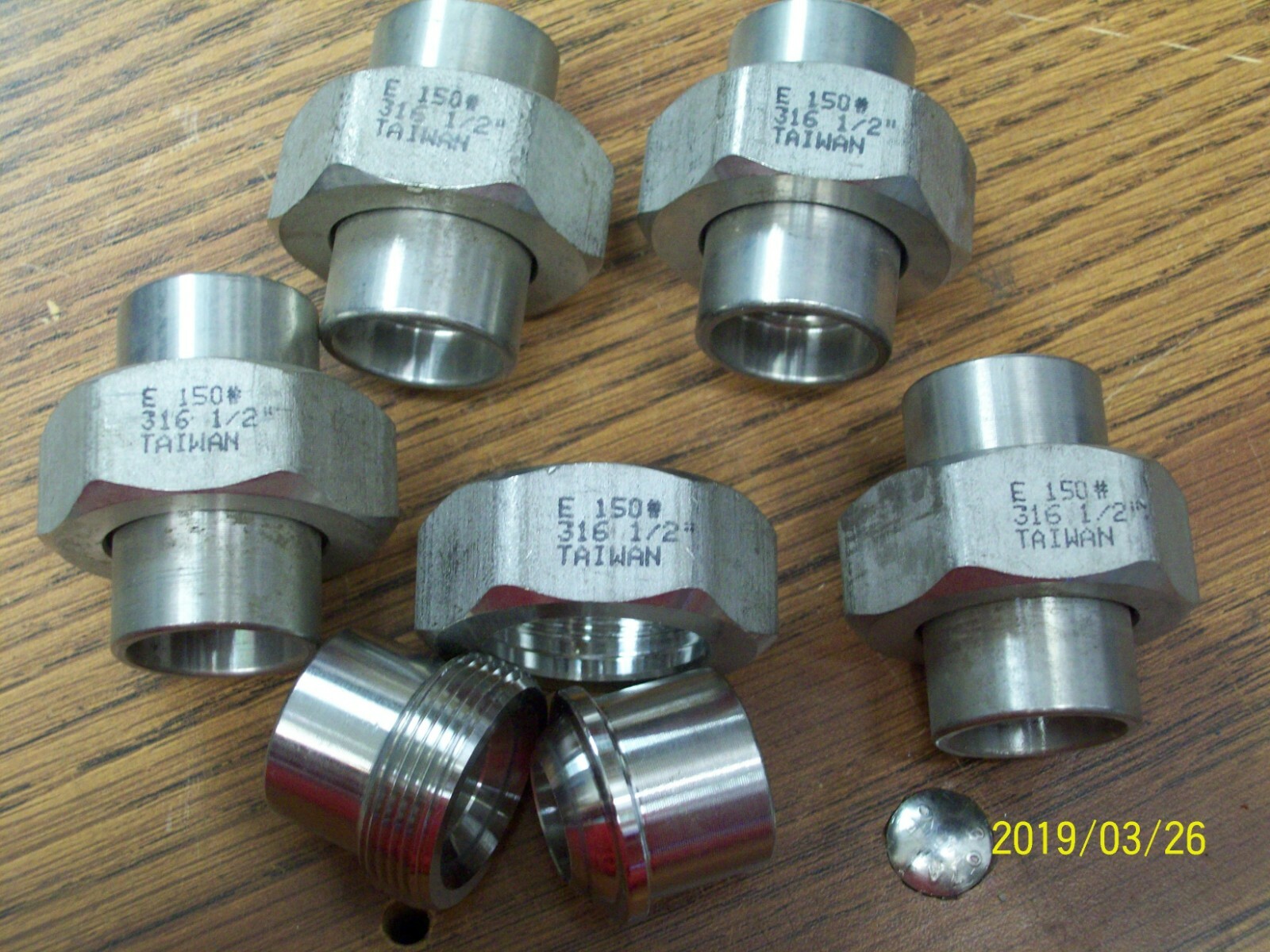 (1) 1/2″ STAINLESS STEEL UNION BUTT WELD ON 316