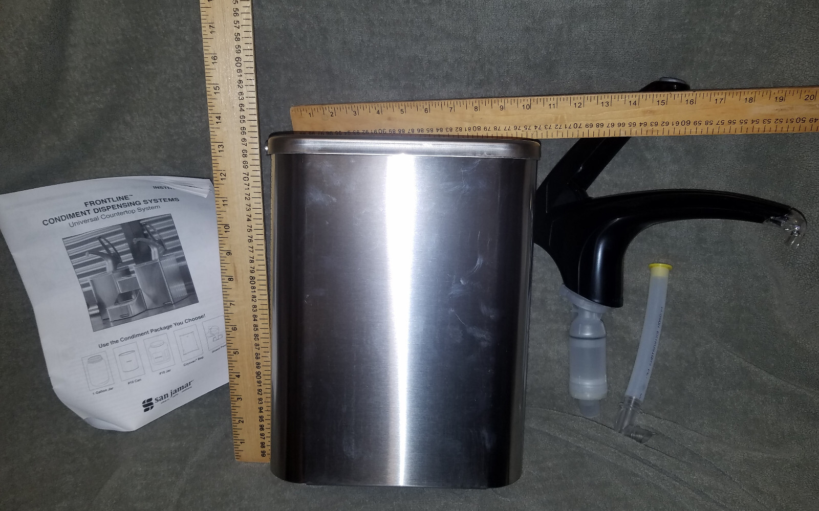 San Jamar Frontline Condiment Dispensing System Soft-Touch Black(see pictures).
