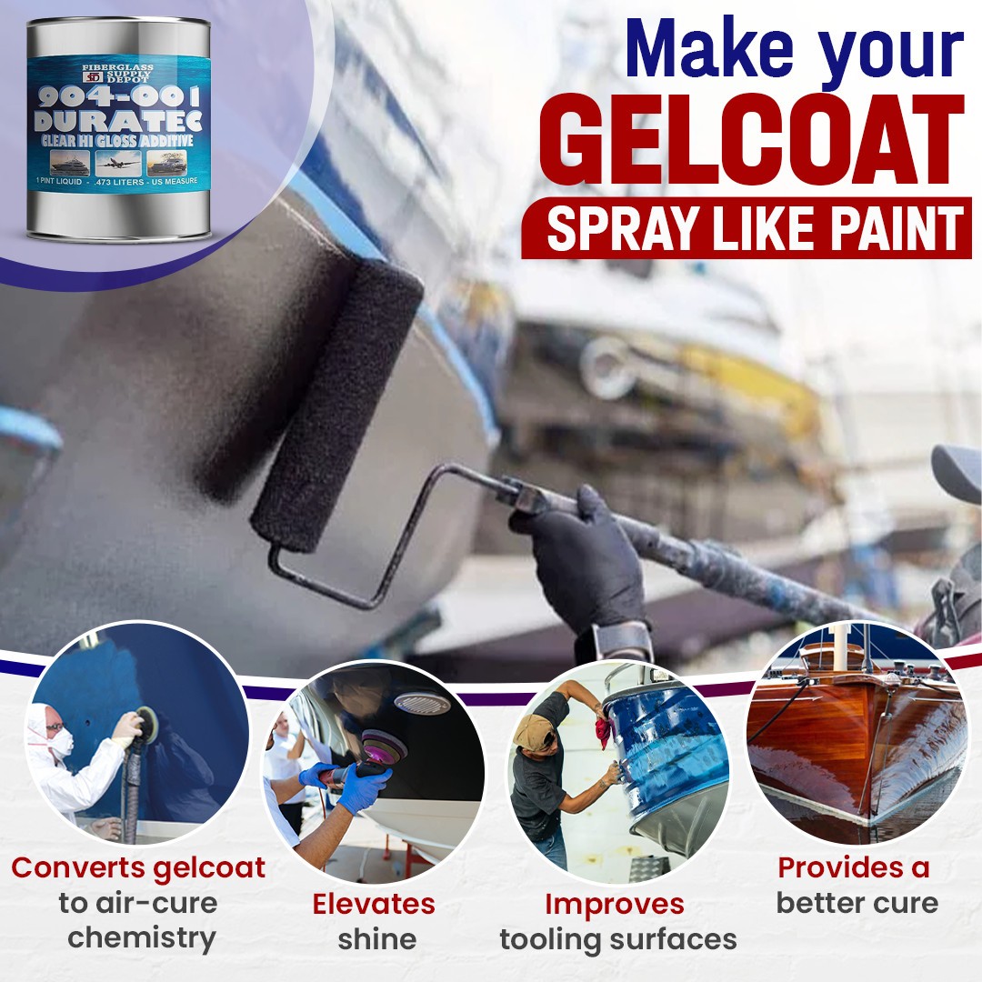 904-001 Duratec Clear Hi-Gloss Additive For Gelcoat 1 Pint Can