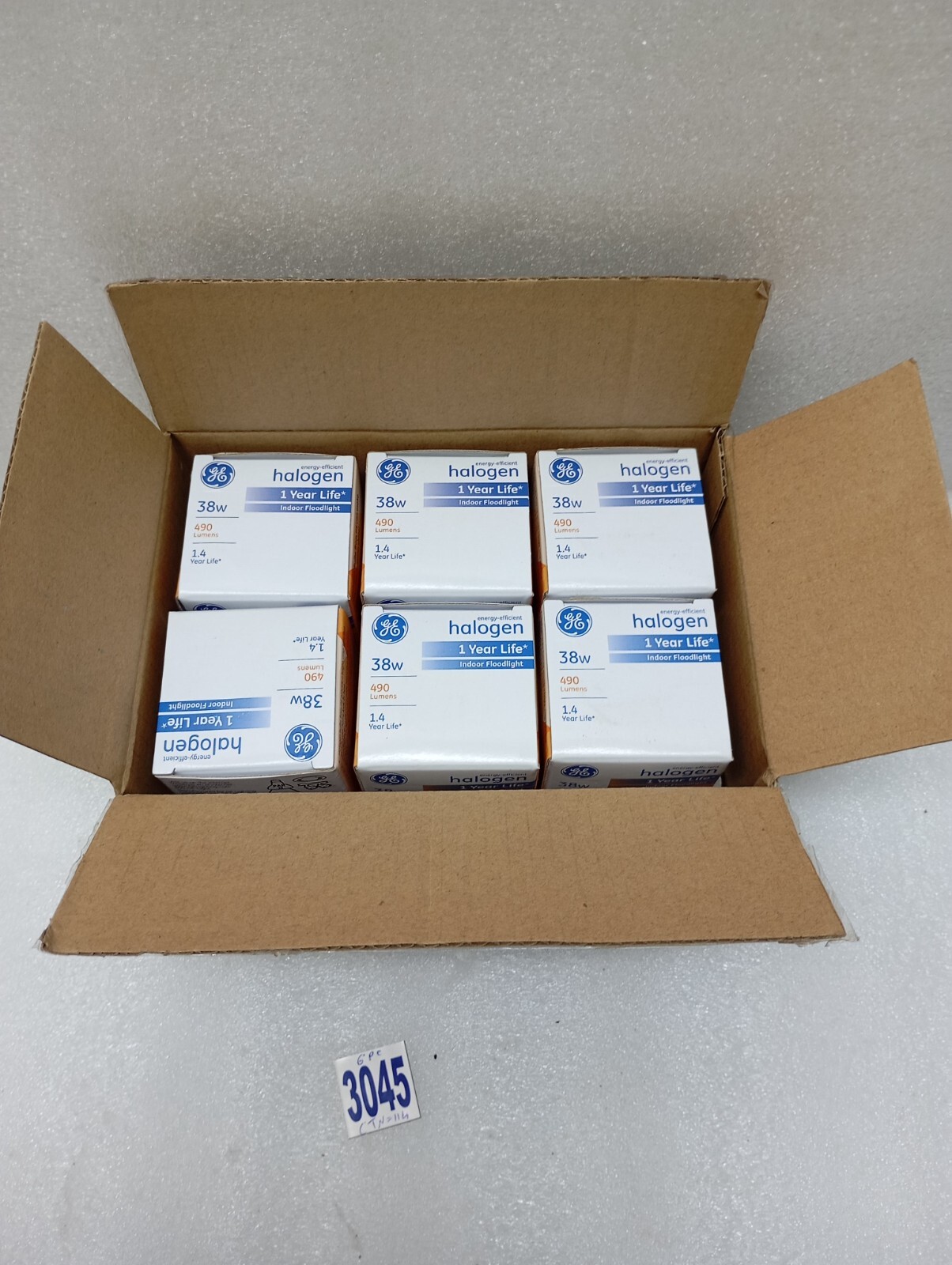 GENERAL ELECTRIC INCANDESCENT PAR LAMP 38PAR20H/FL25(LOT OF 6PC) HALOGEN SPOT/FL