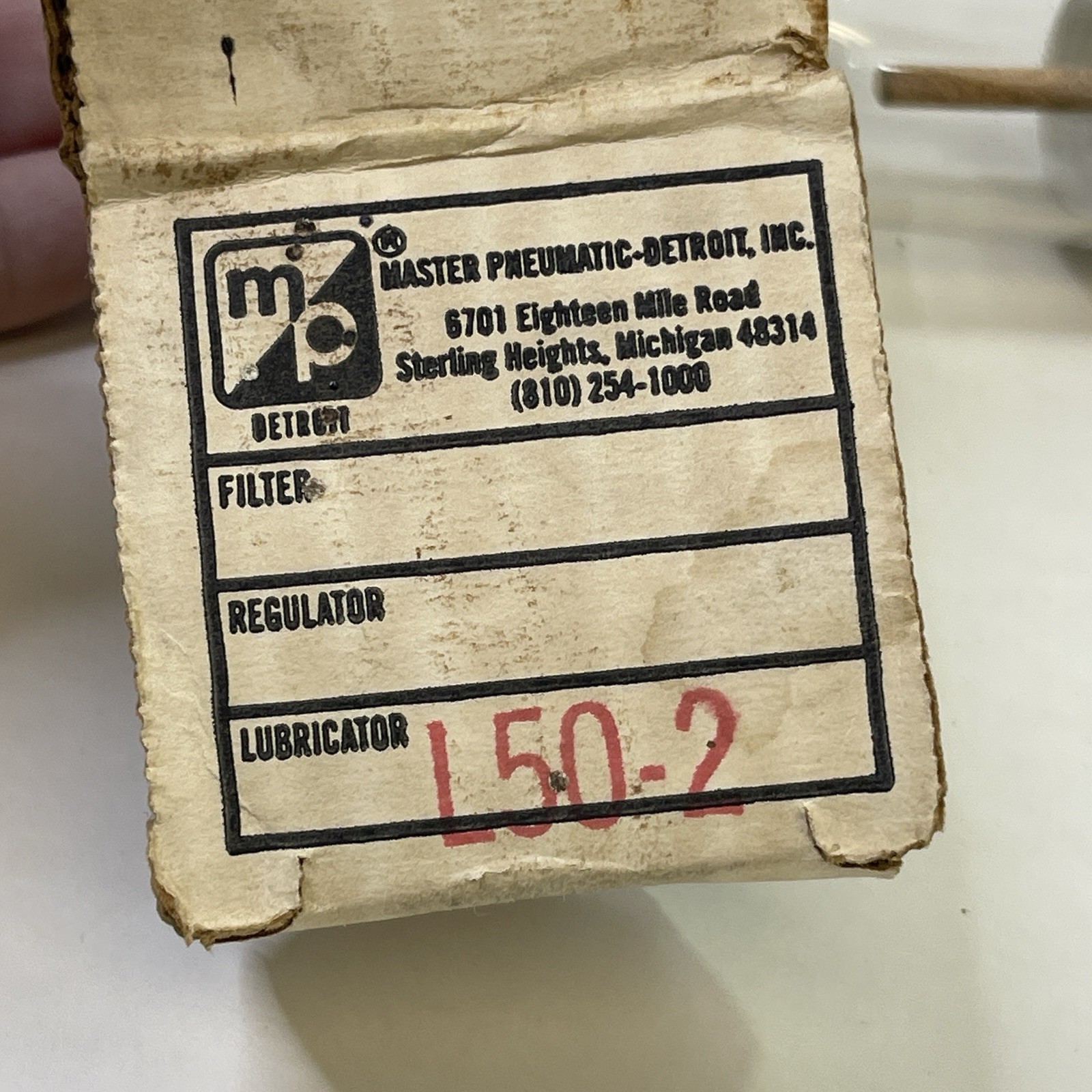 Master Pneumatic L50-2 Wick Lubricator NOS Detroit USA 1/4″ Inline Air Oiler