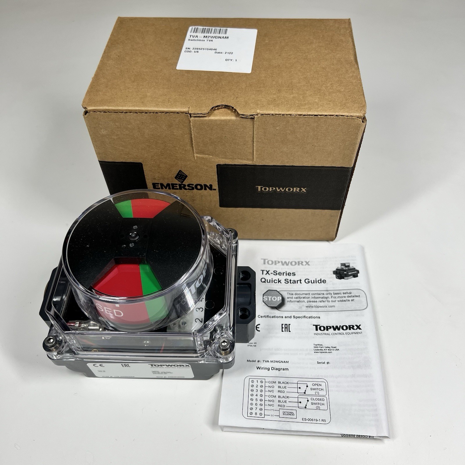 Emerson Fisher TopWorx TVA-M2WGNAM Valve Limit Switch Valvetop Switchbox Control