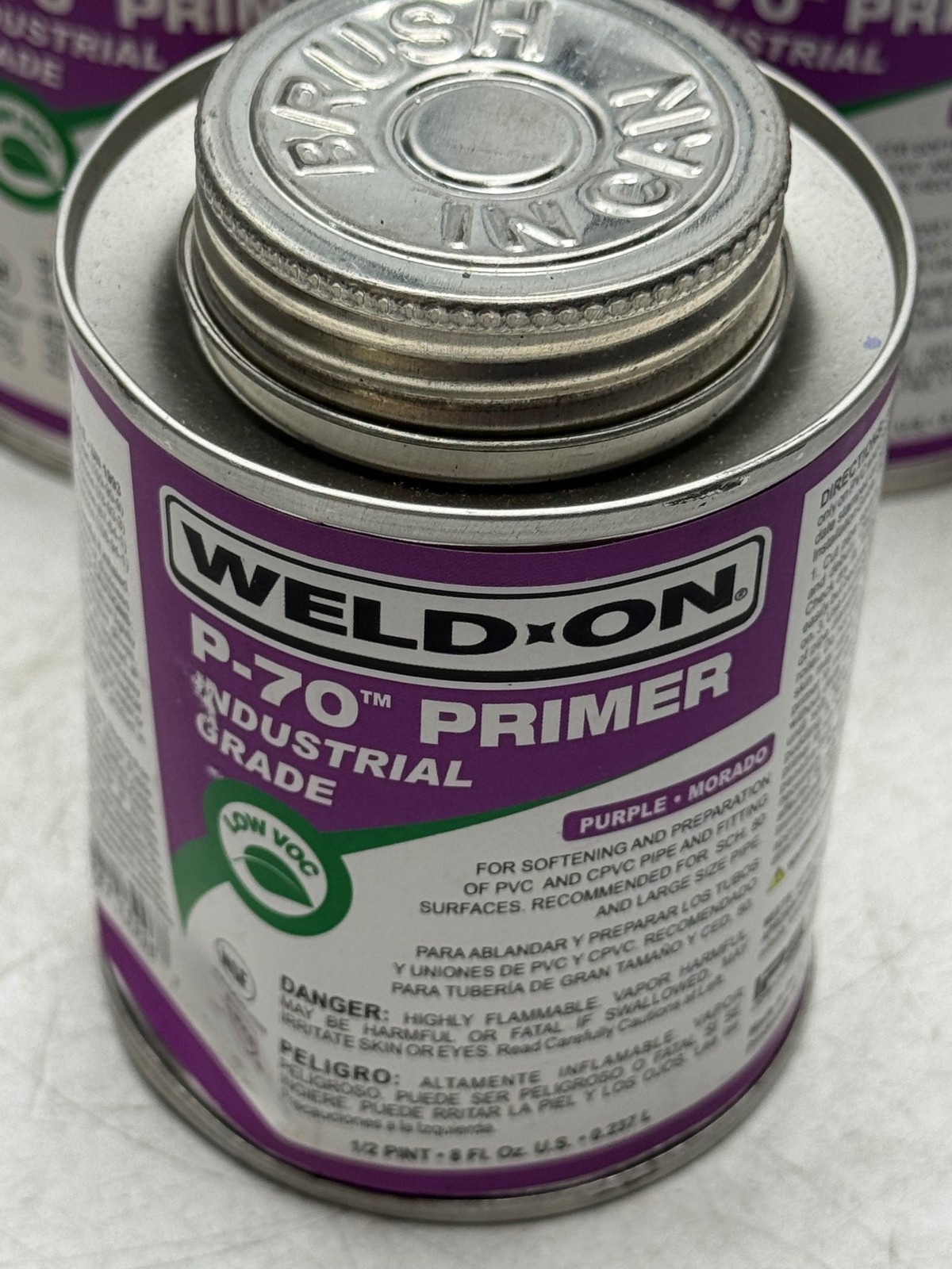Weld-On P-70 Primer PVC Primer Purple 8 fl oz Can Lot of 5 Industrial Grade
